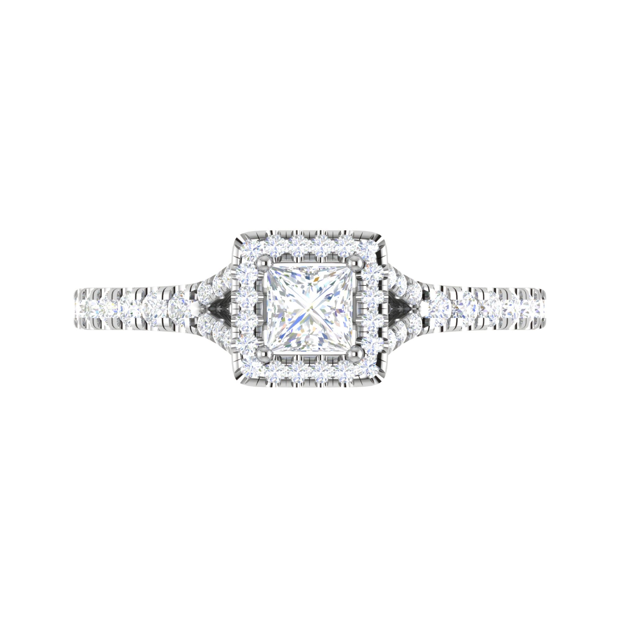 Princess Cut Halo Ring
