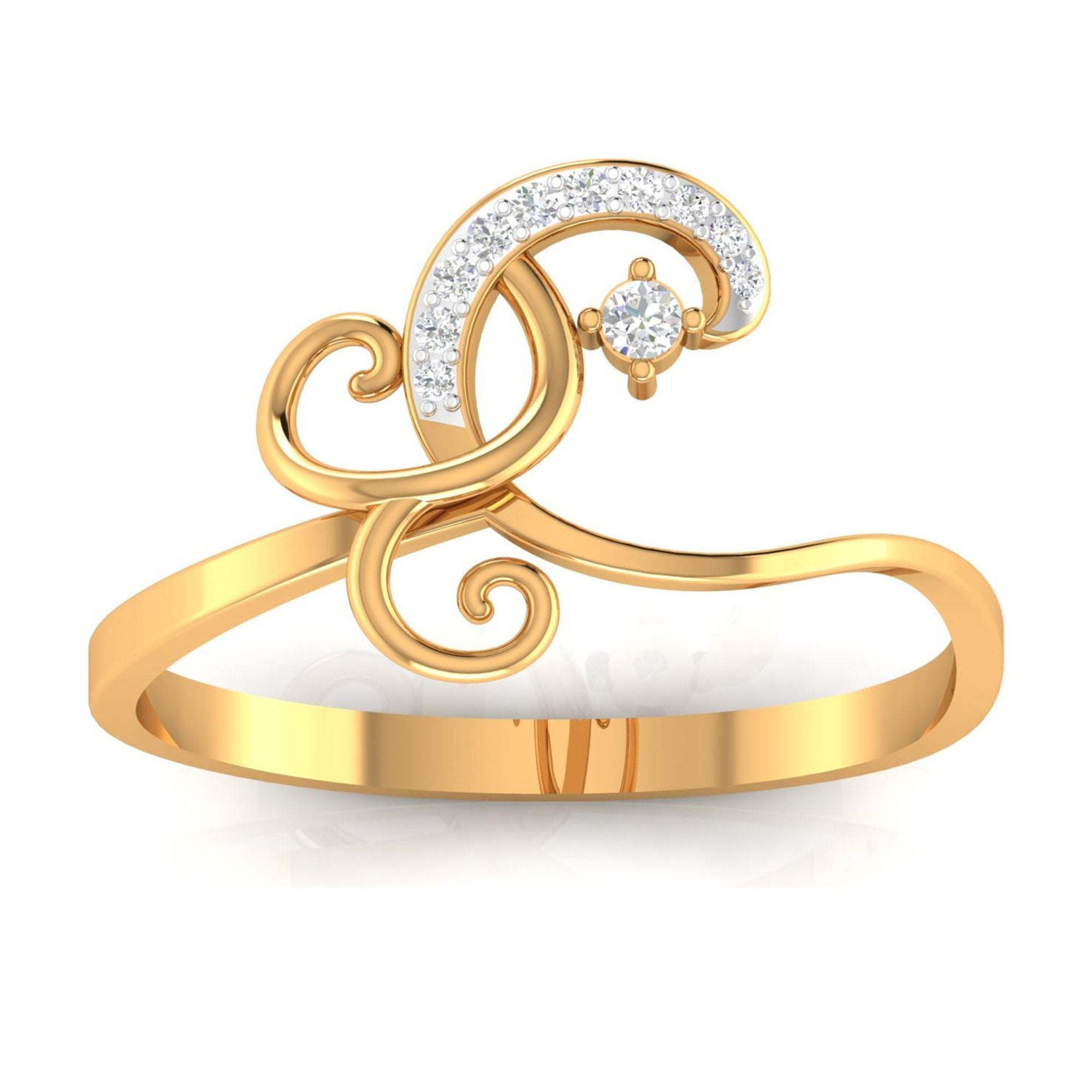 Elegant Curved Swirl Ring