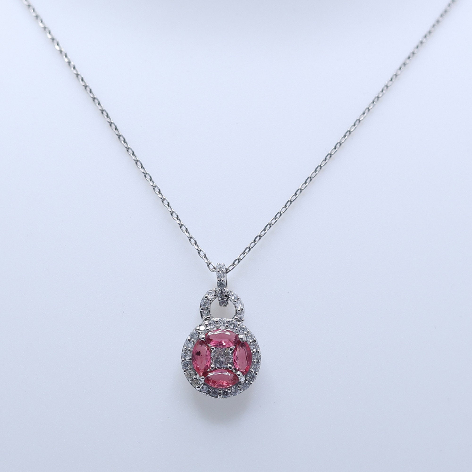 Ruby Halo Lock Pendant