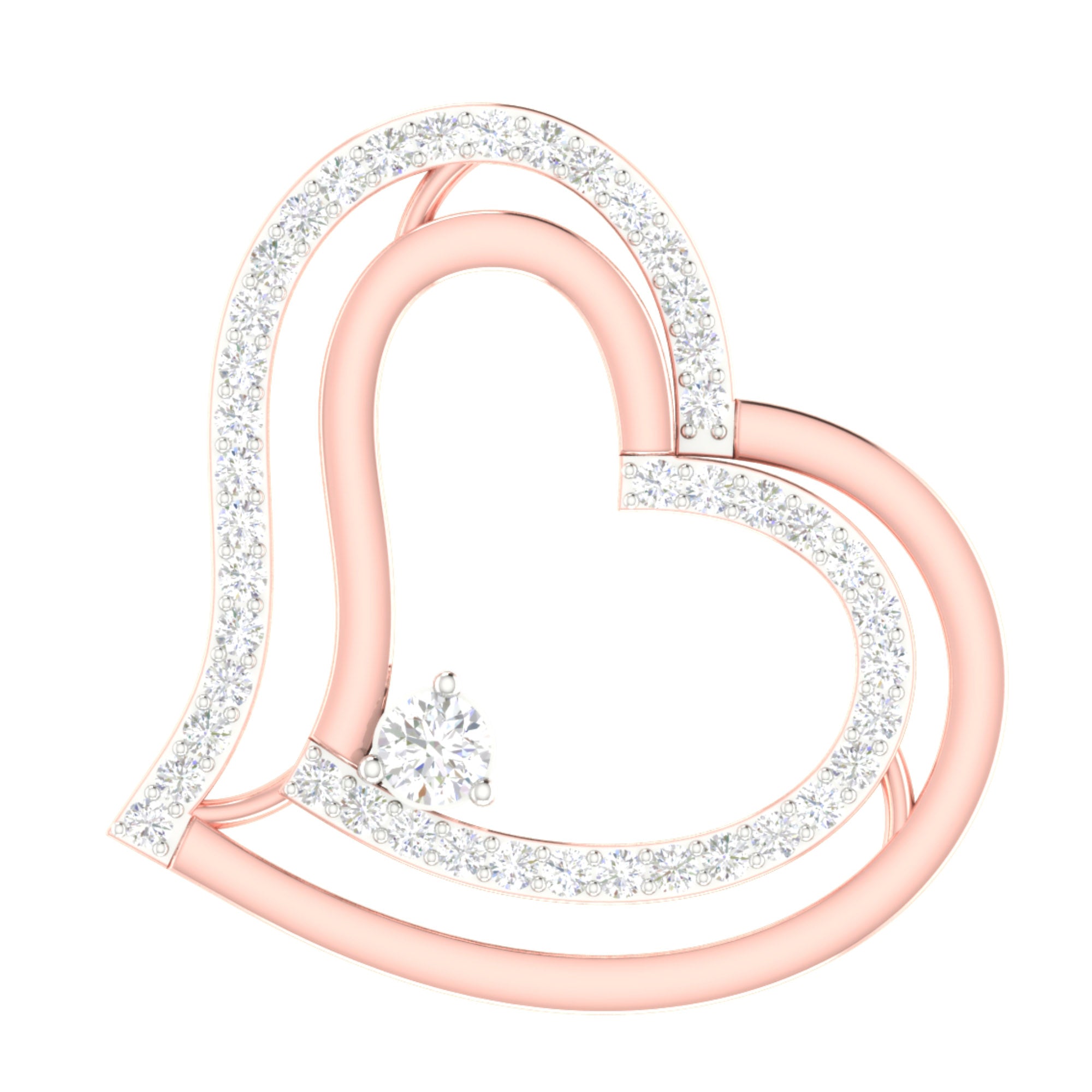 Royal Love Twin Hearts Pendant