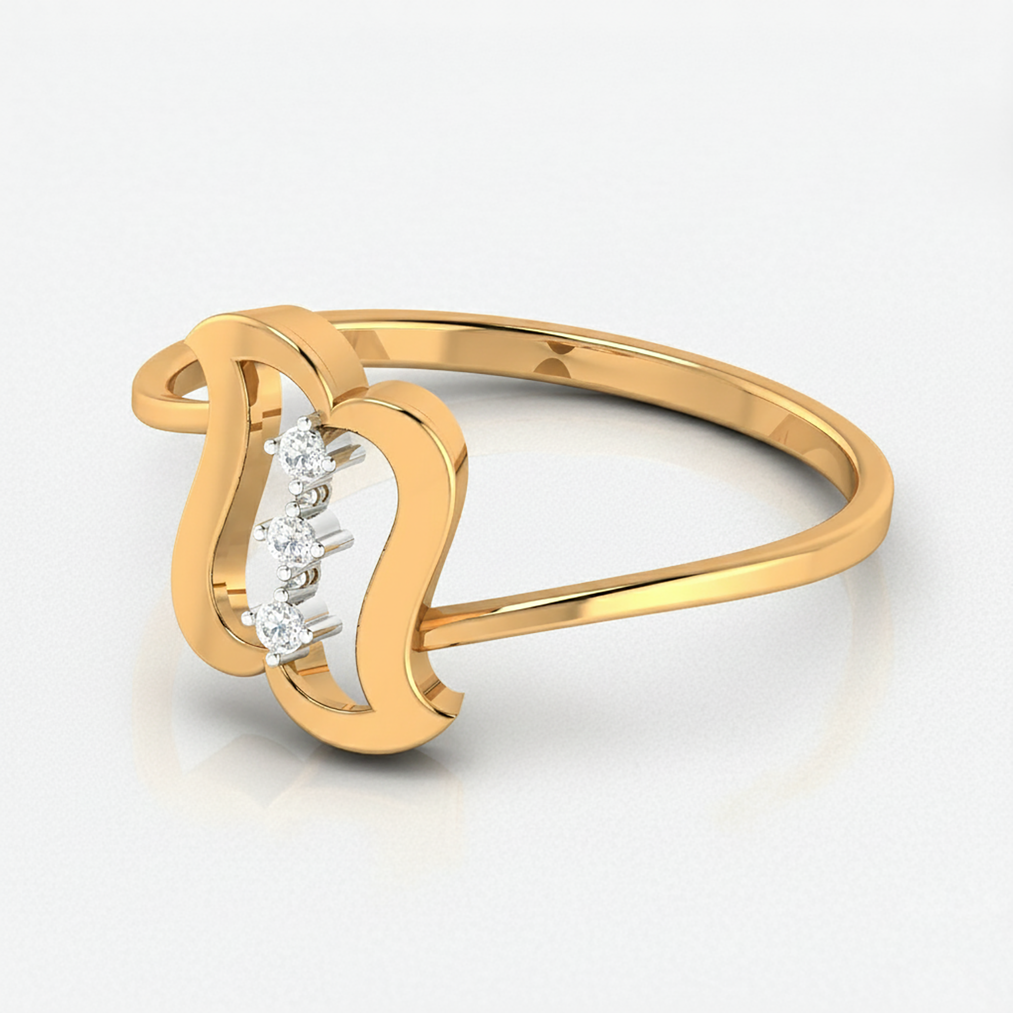 Elegant Open Curve Diamond Ring