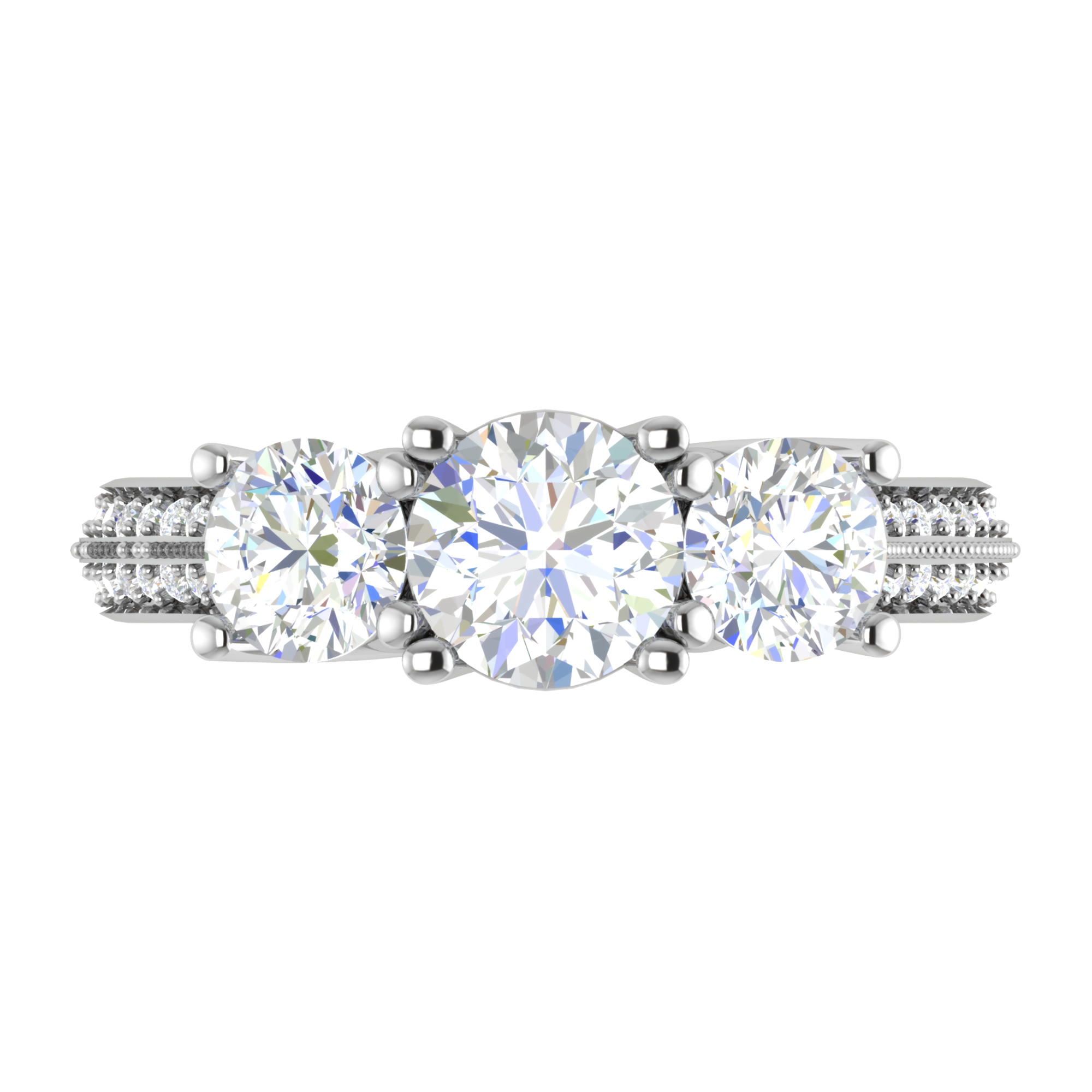 Three Stone Silver Ring