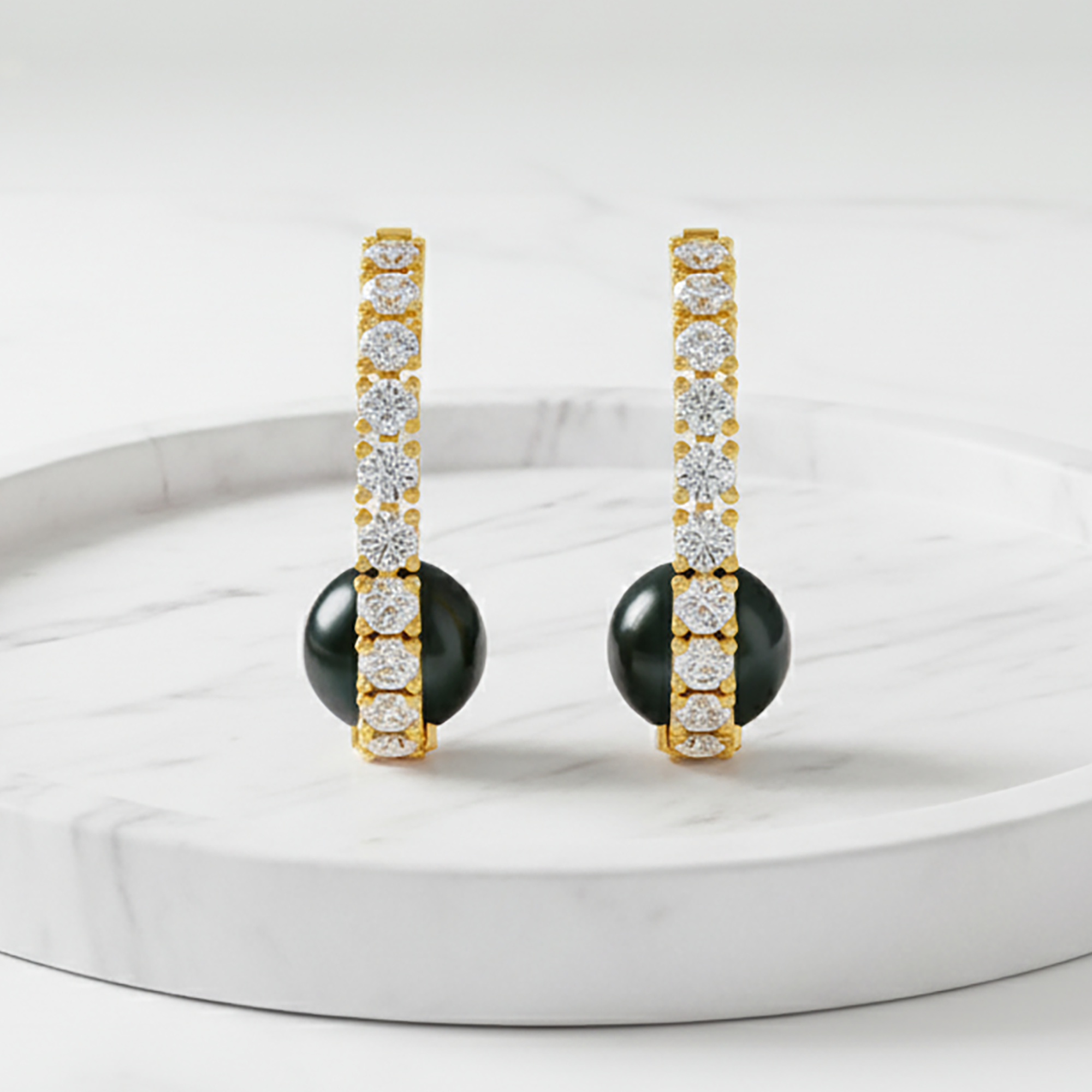 Black Pearl Drop Earrings