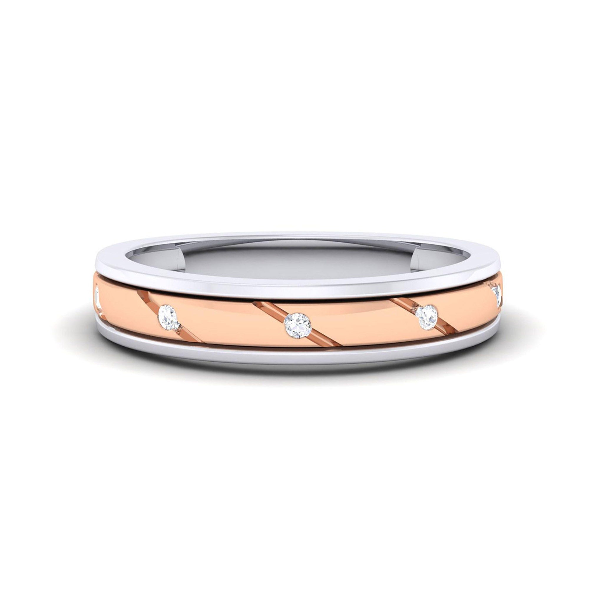 Elegant Unisex Band with Diamond Accents