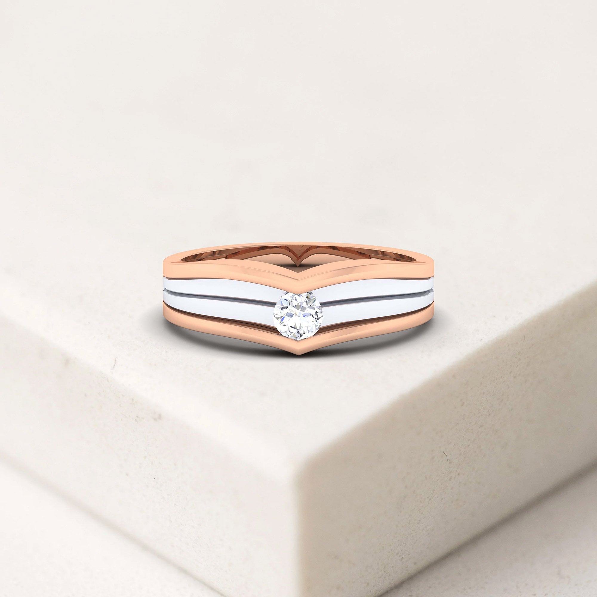 Adjustable Radiant Silver Rose Gold Dual-Tone Band