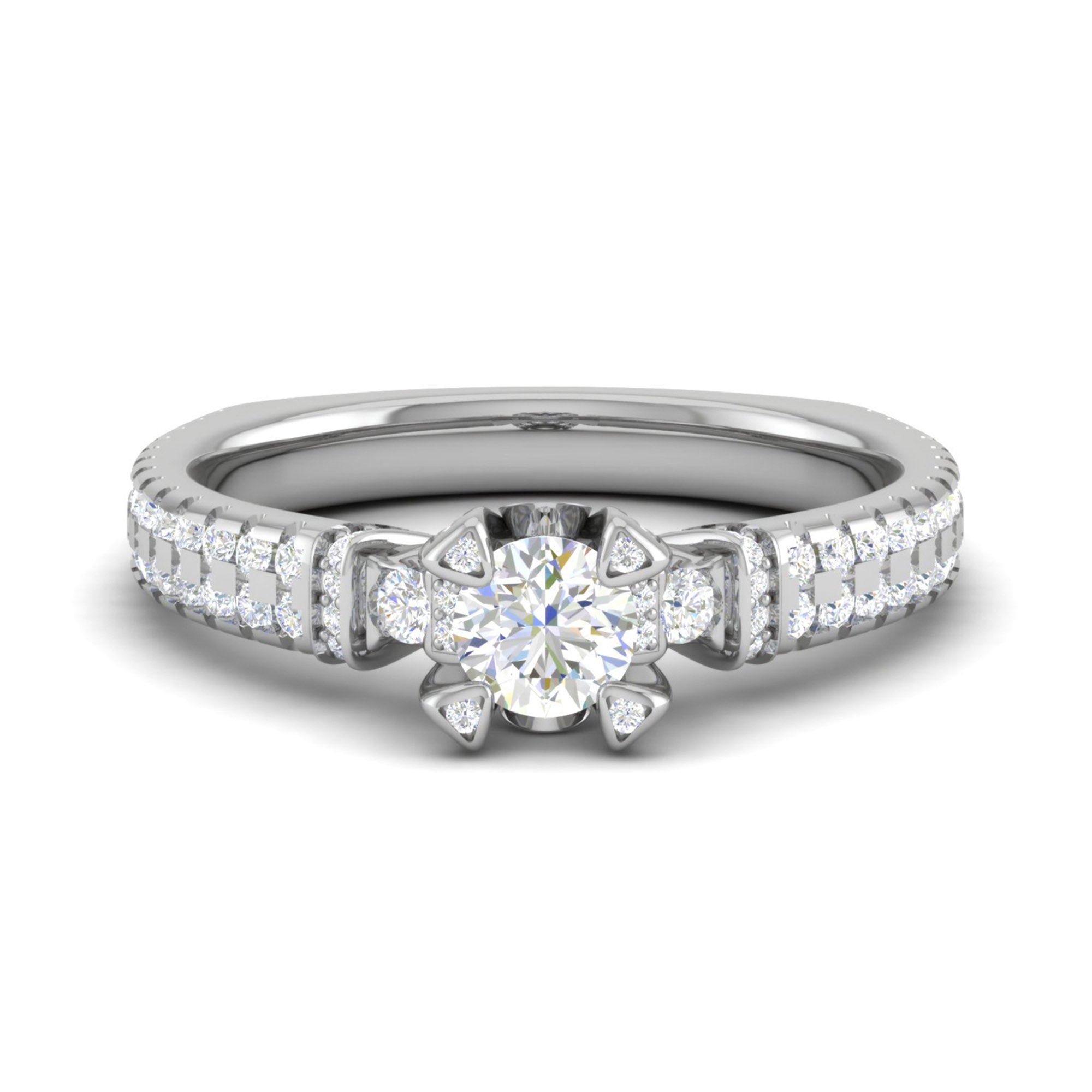 Elegant Silver Diamond Ring