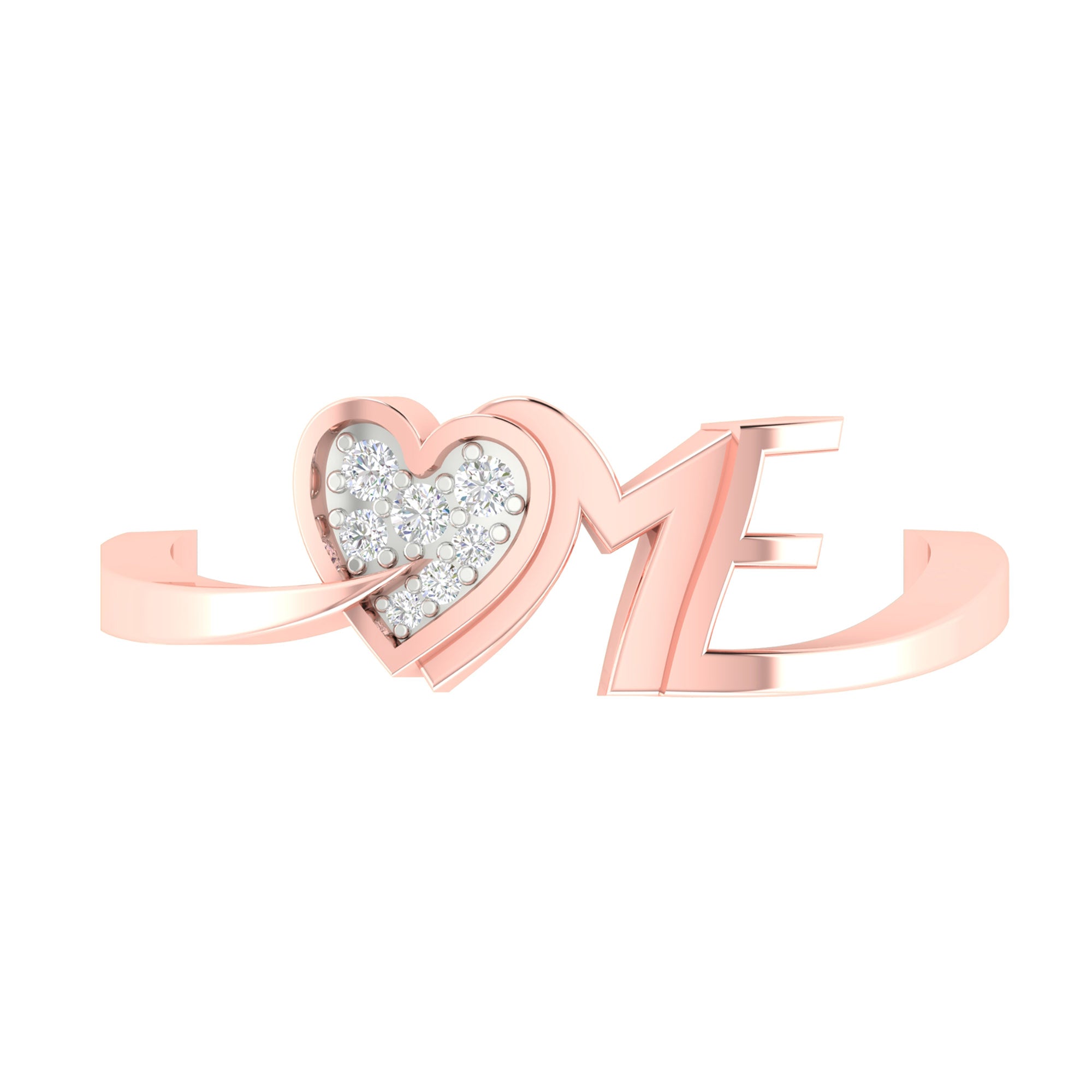 Heart LOVE ME Ring in Rose Gold