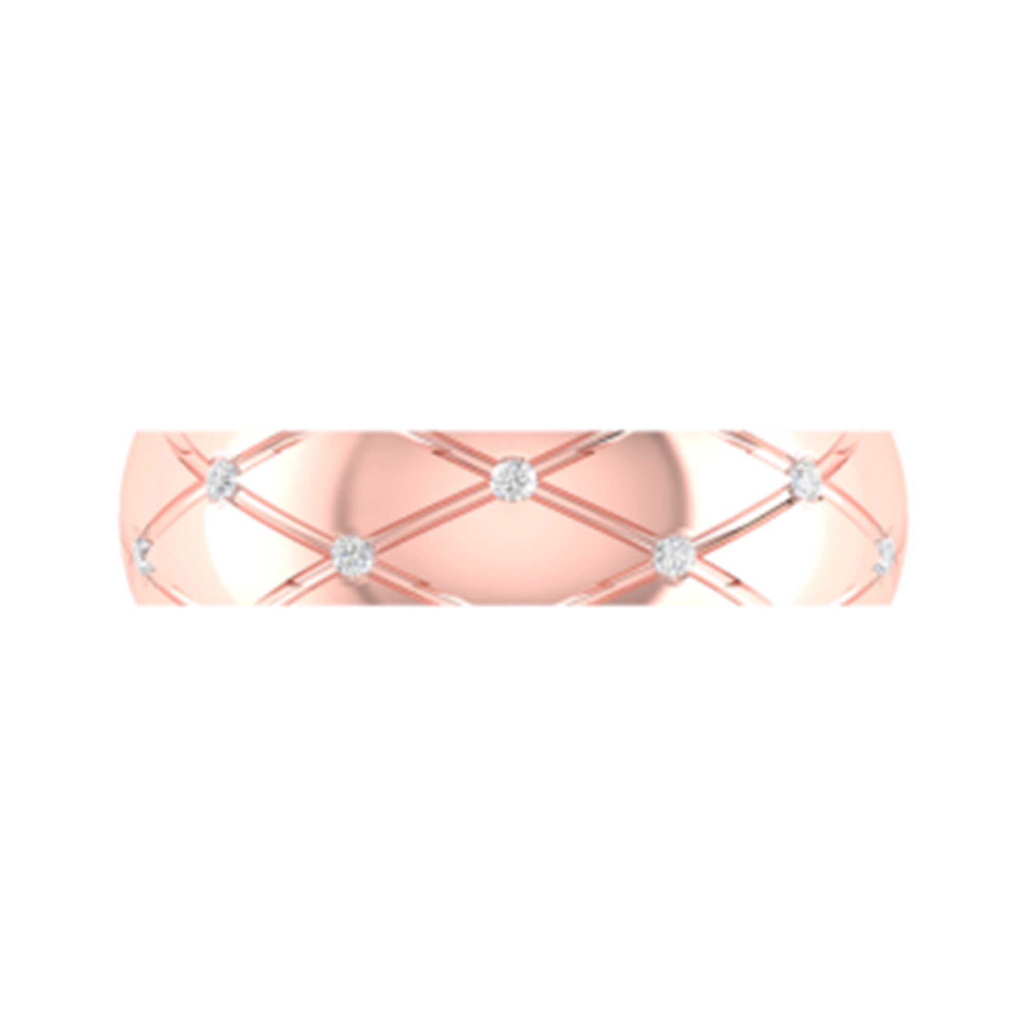 Rose Gold Diamond Band for Couple