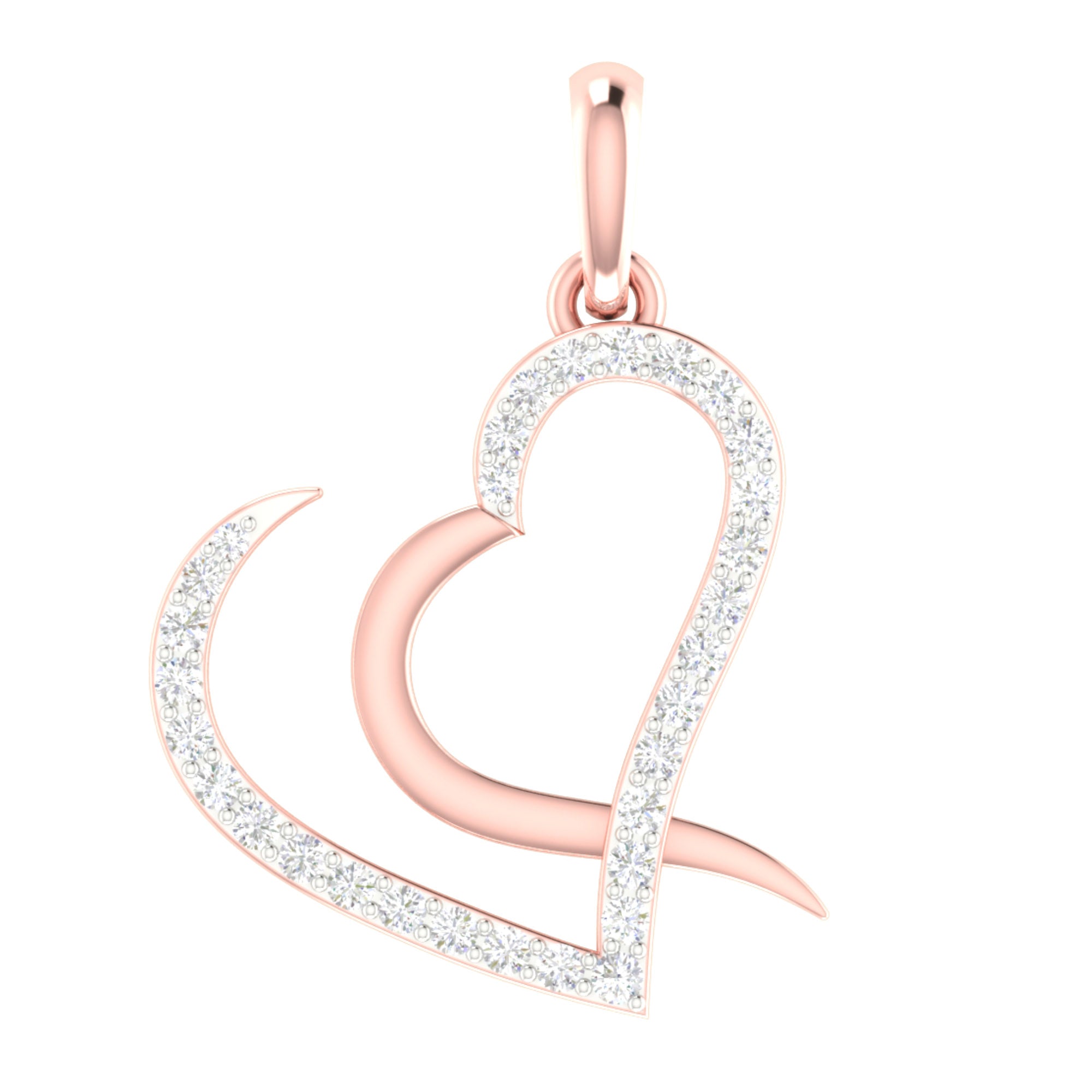 Open Heart Rose Gold Pendant