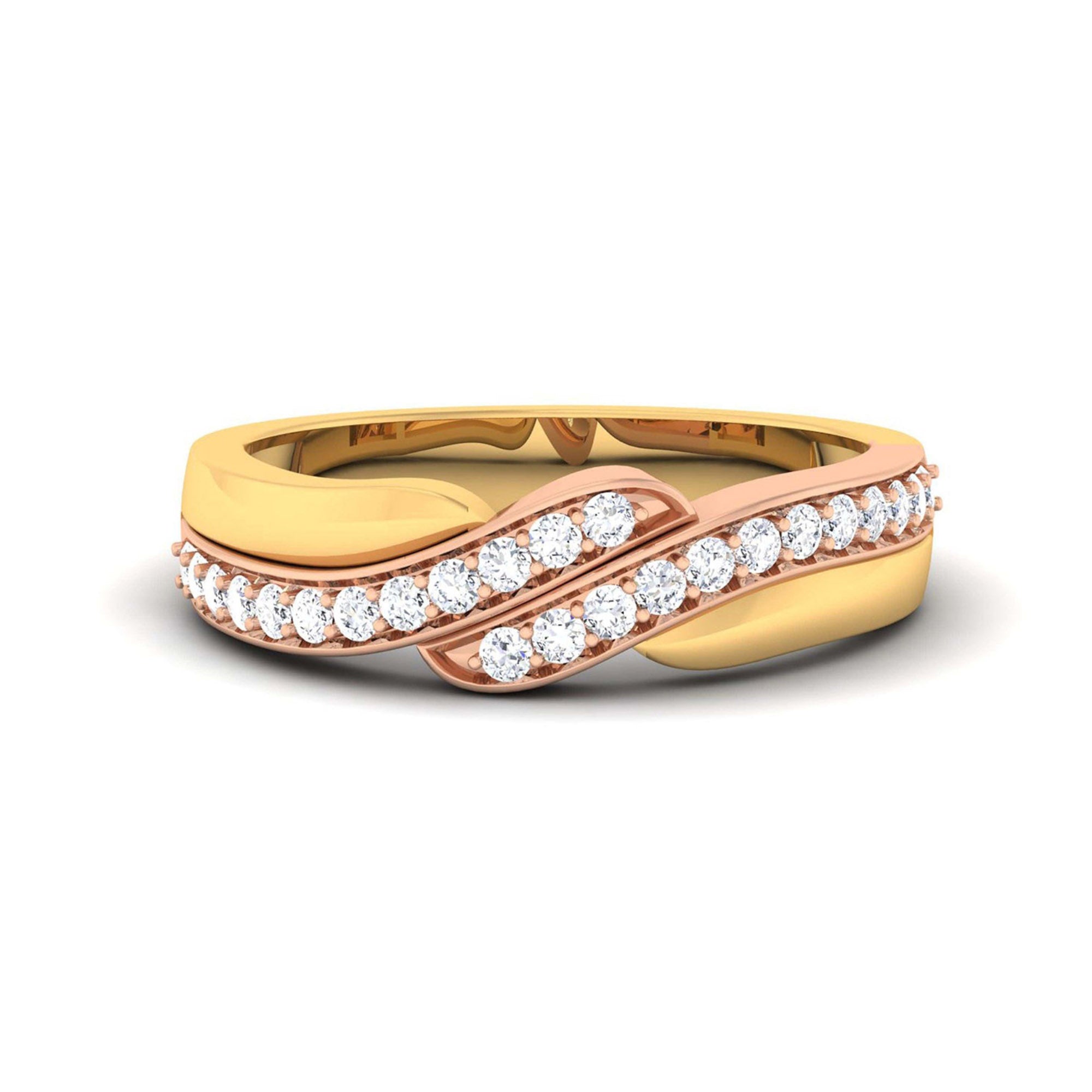 Yellow and Rose Gold Bypass Ring