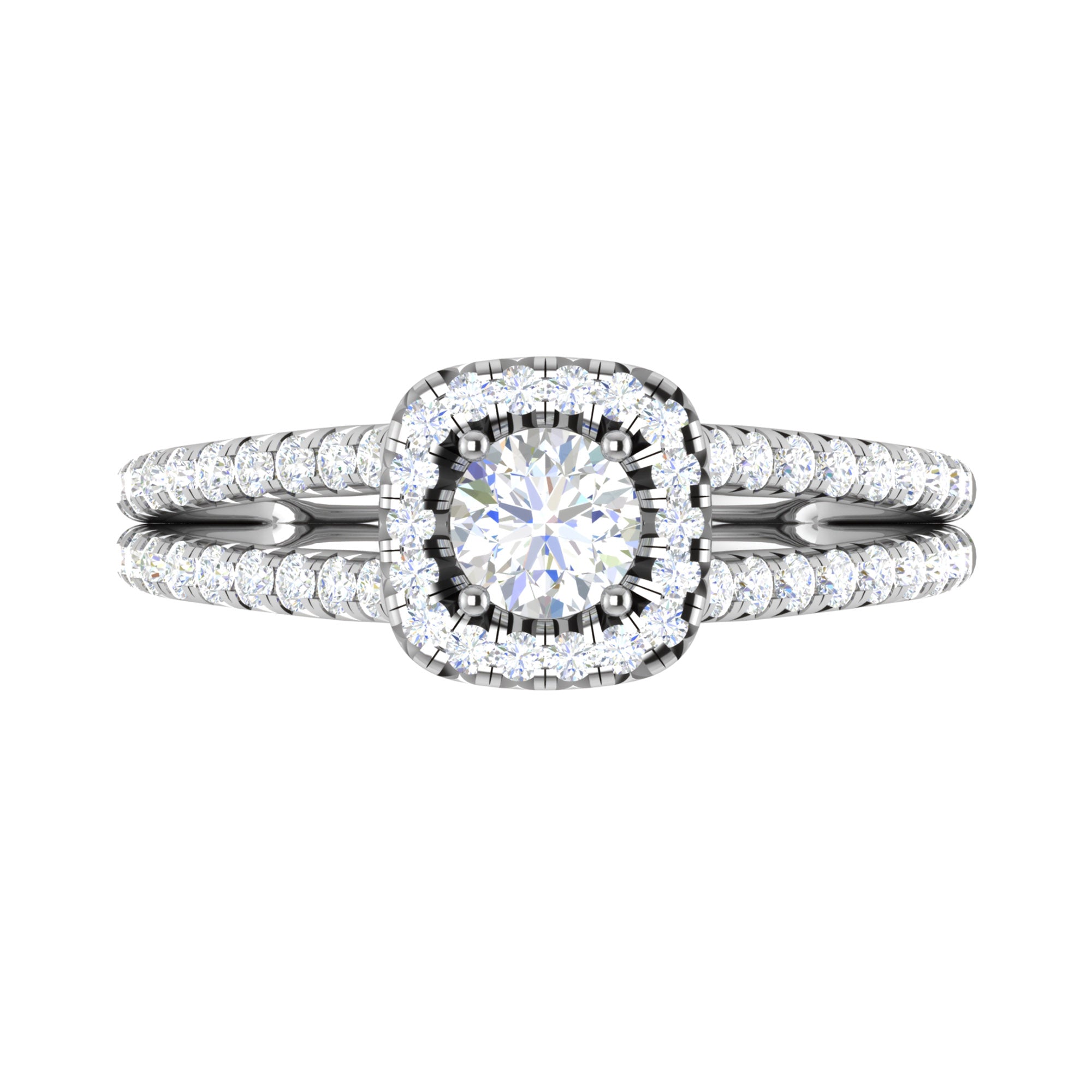 Cushion Halo Split Shank Ring