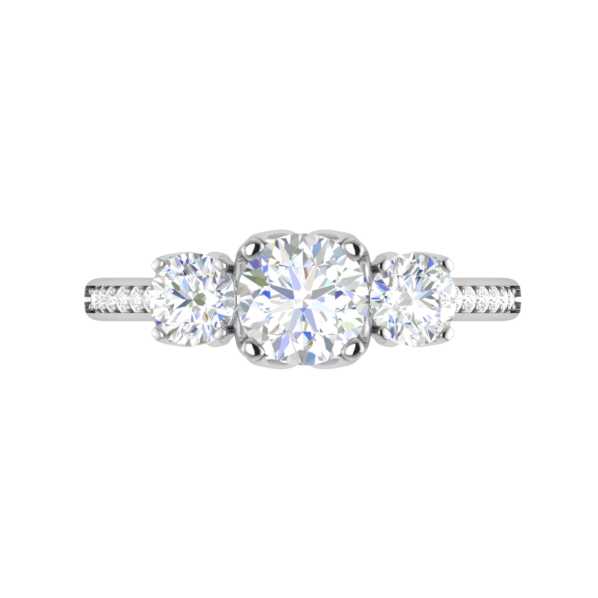 Elegant Trilogy Round Stone Ring