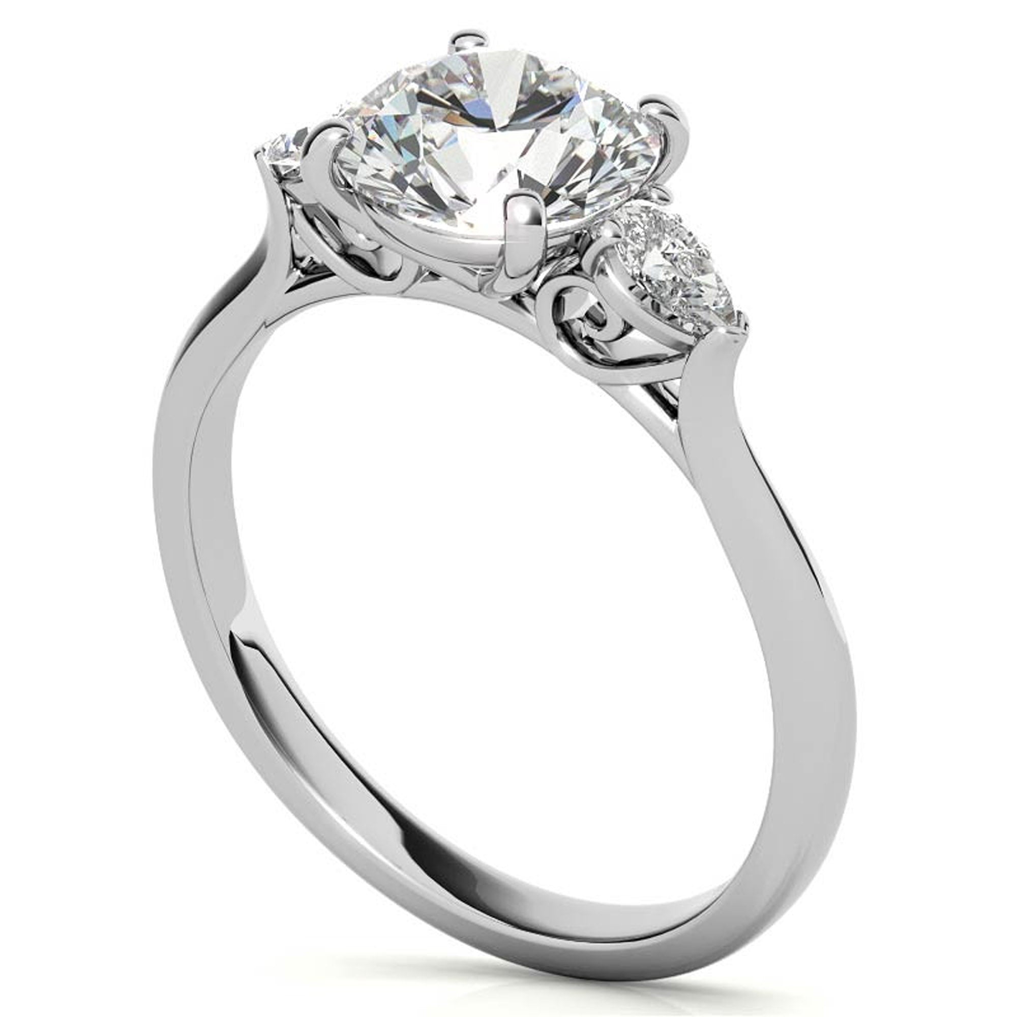 White Gold Three Stone Ring