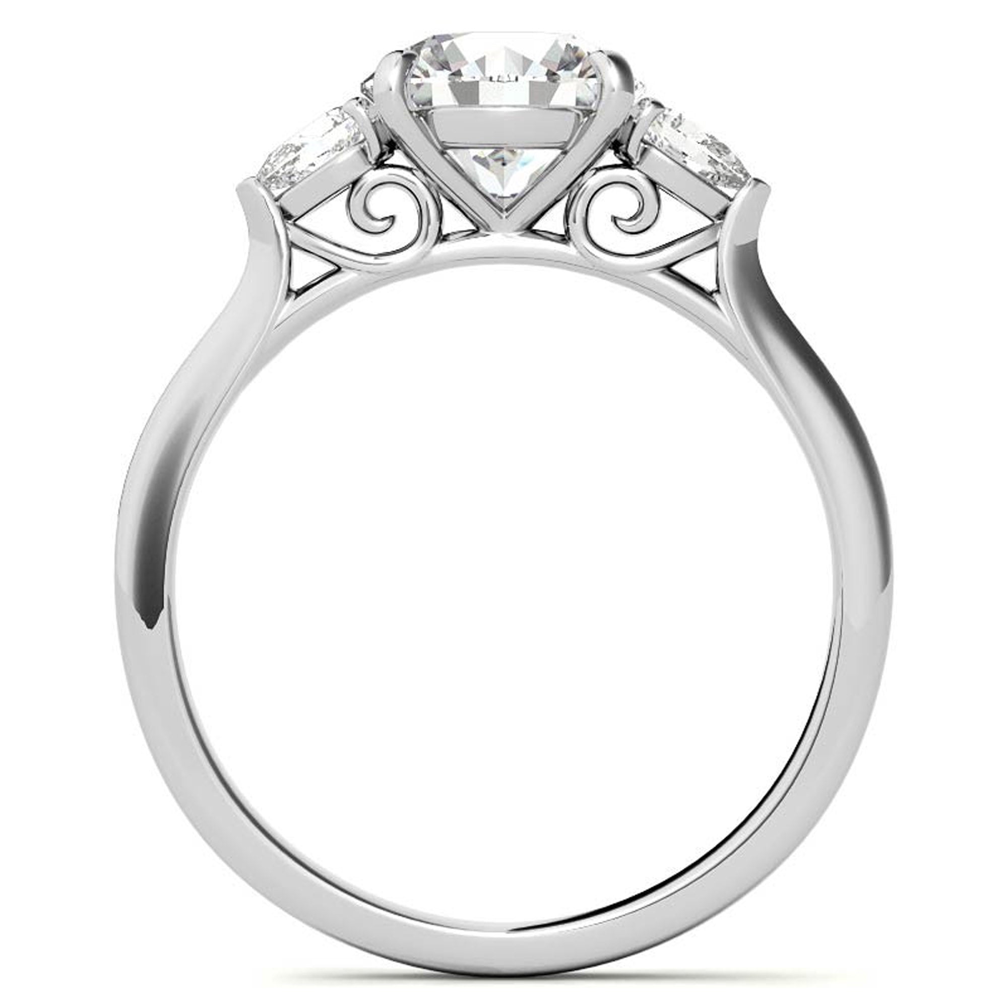 White Gold Three Stone Ring