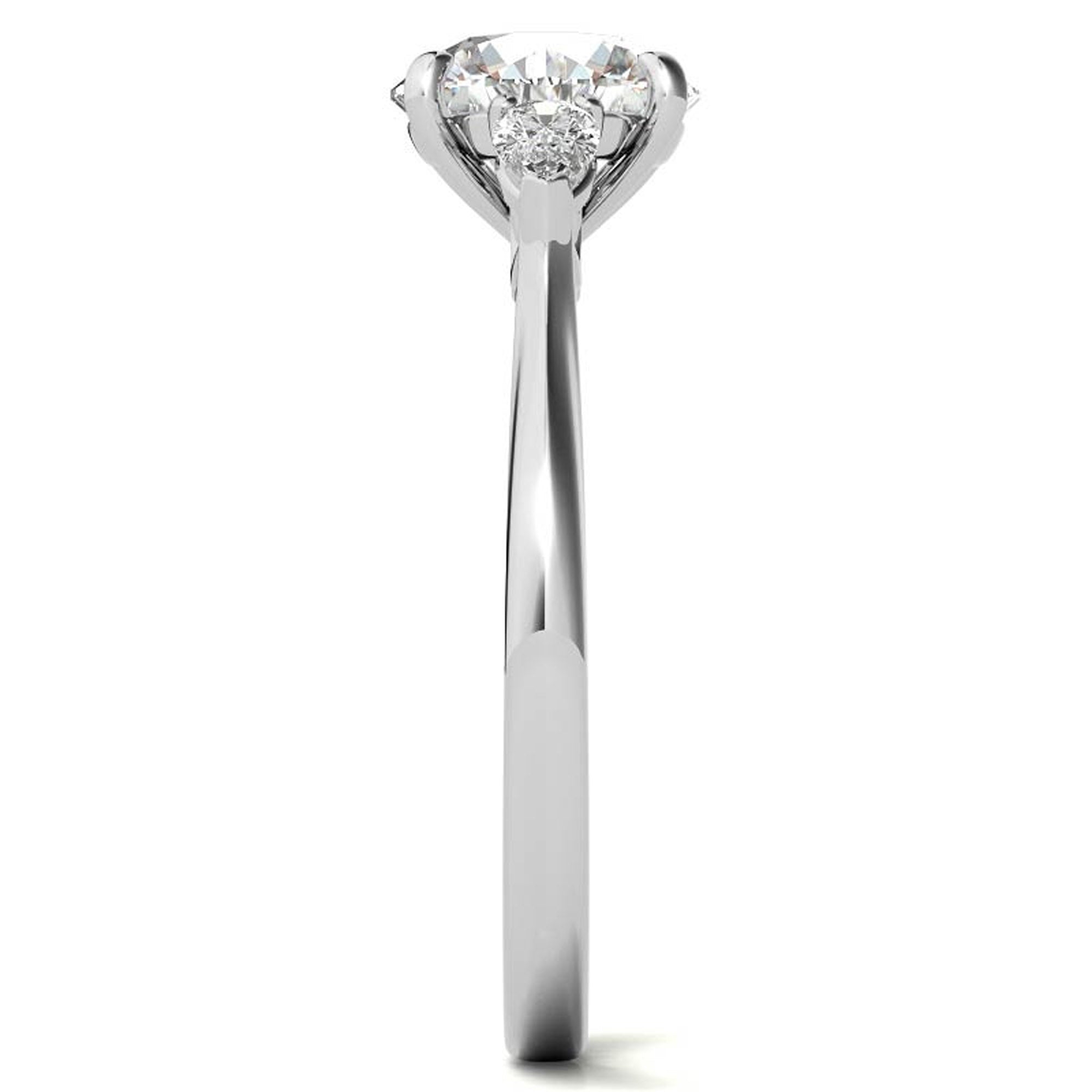 White Gold Three Stone Ring