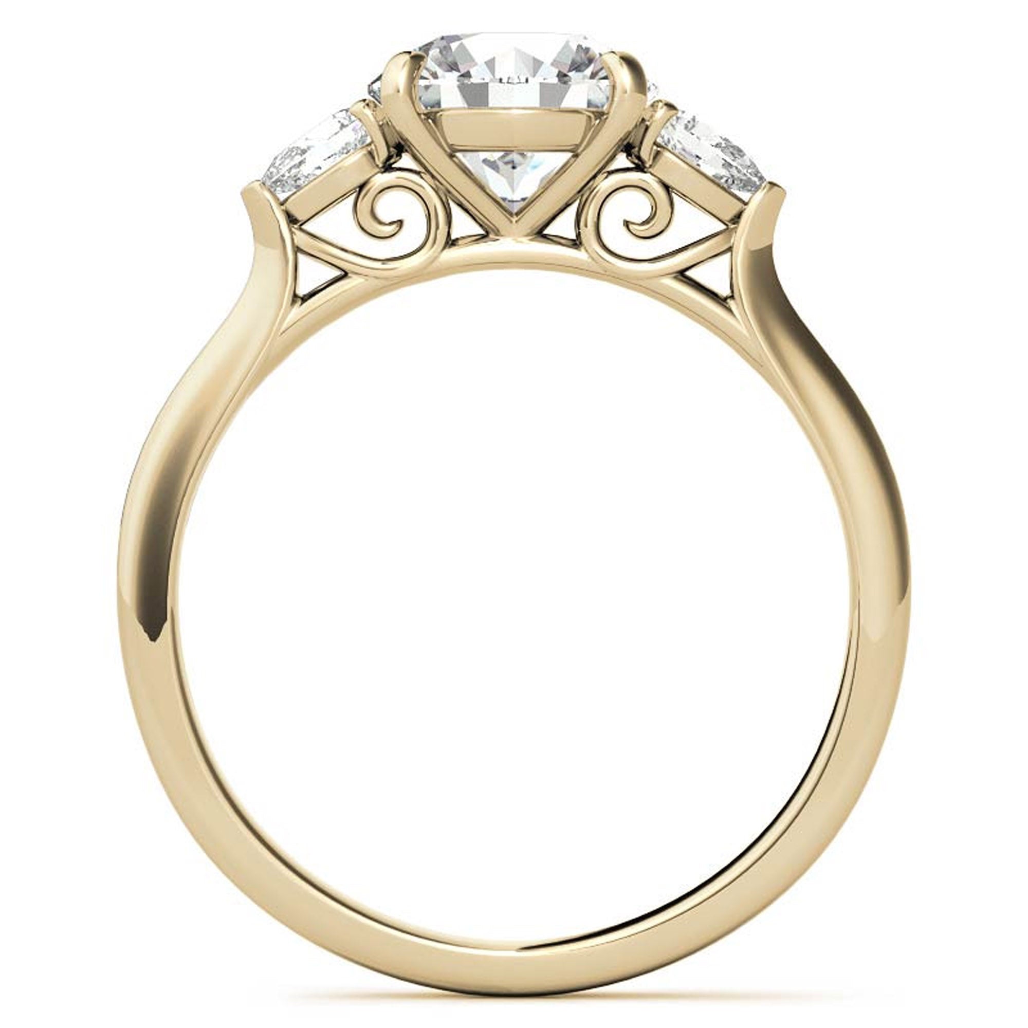Yellow Gold Three Stone Ring