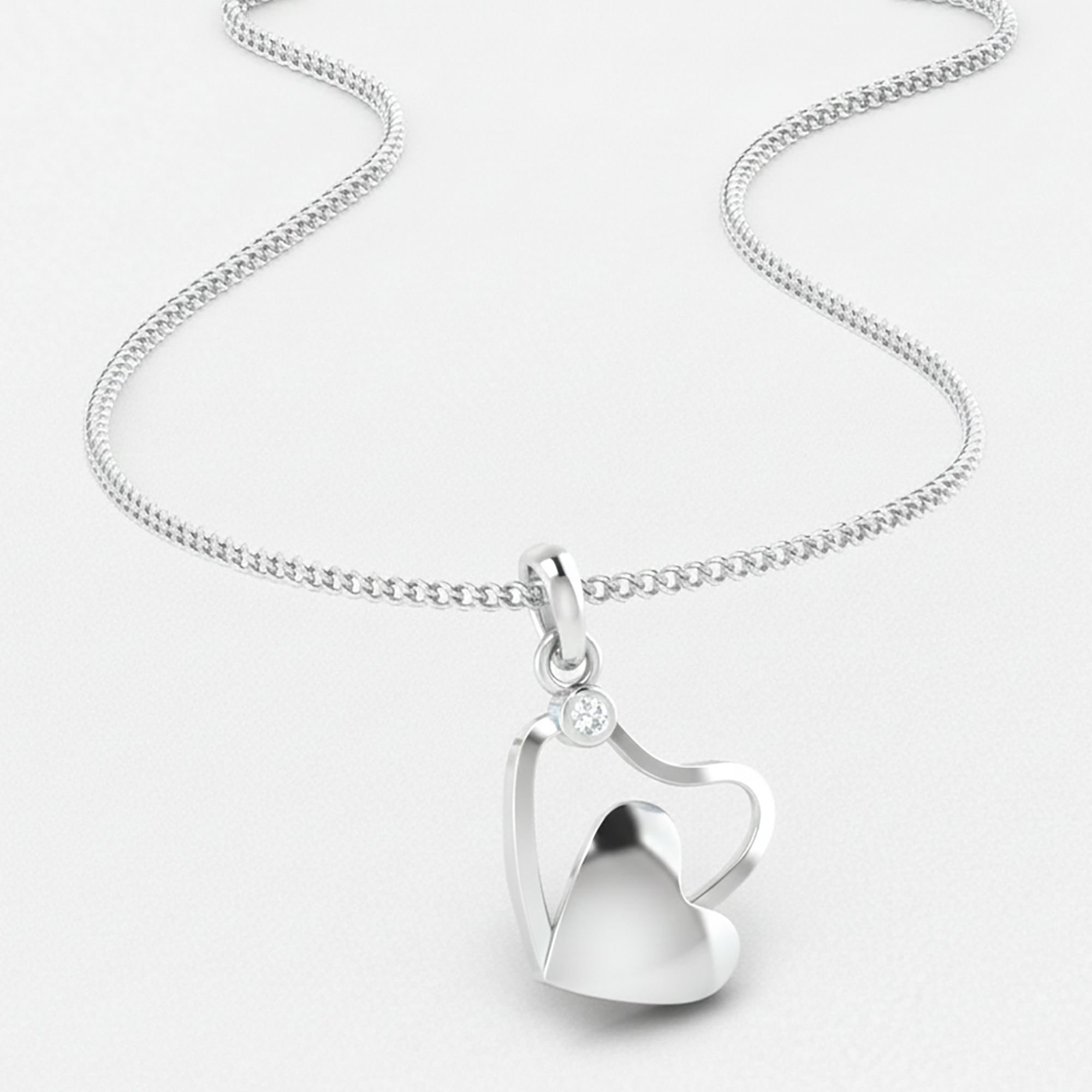 Sterling Silver Stylish Heart Pendant