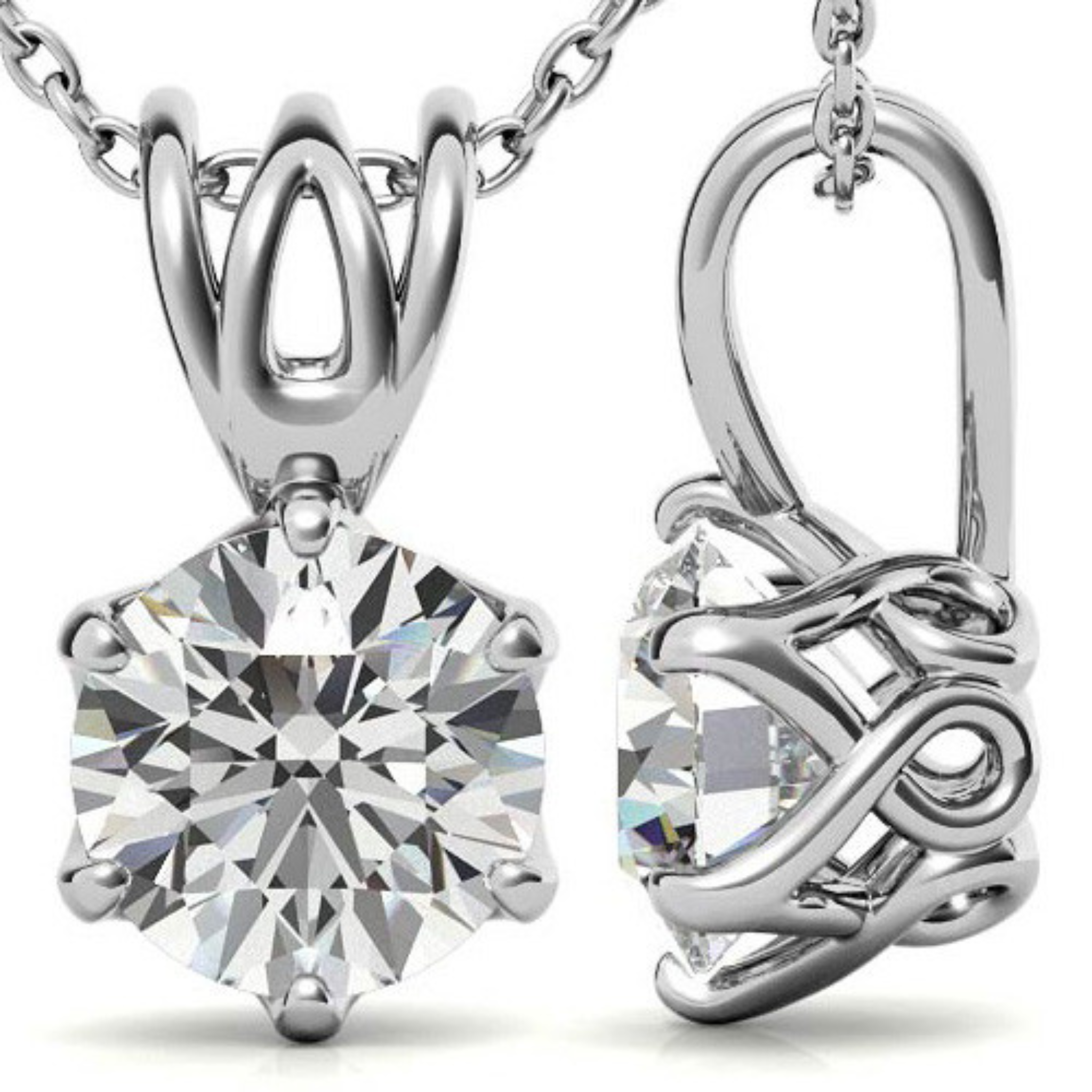 Round Cut Solitaire Pendant