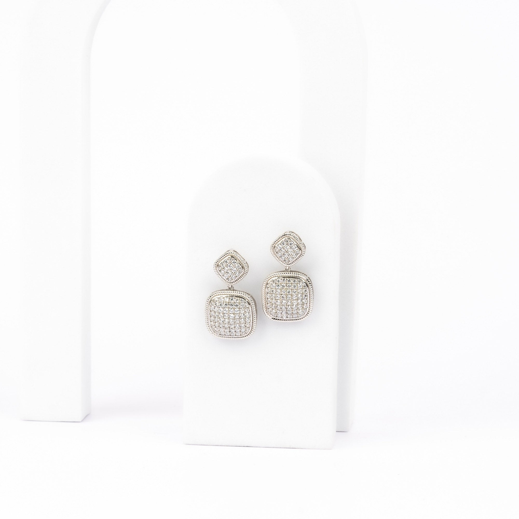 Vintage Cushion Drop Earrings