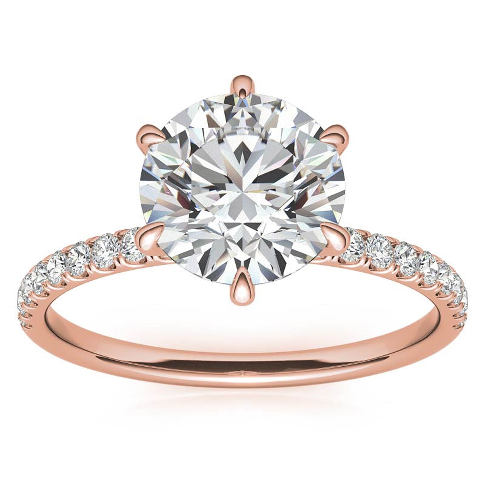 Rose Gold Stackable Ring Set with Halo Design