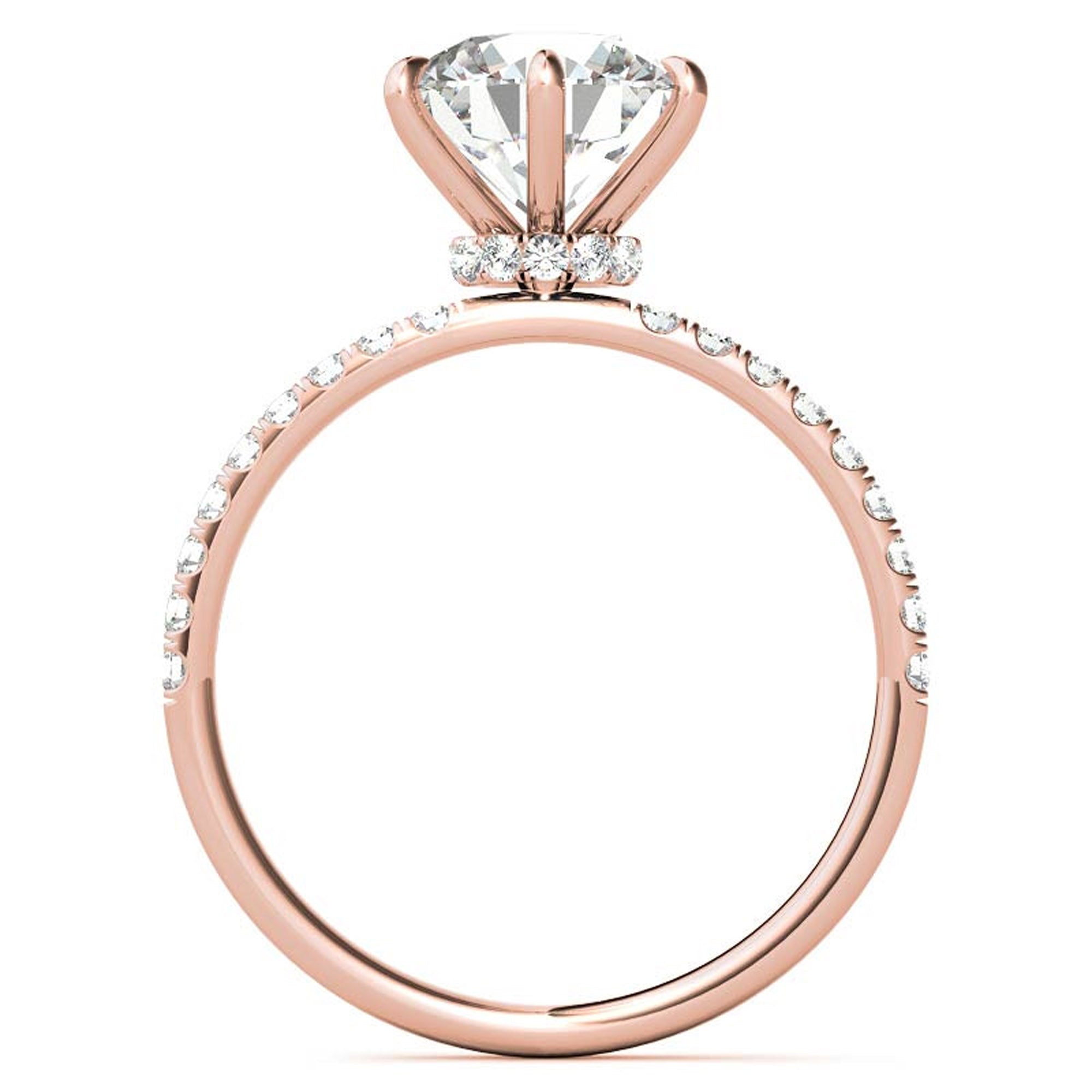 Rose Gold Stackable Ring Set with Halo Design