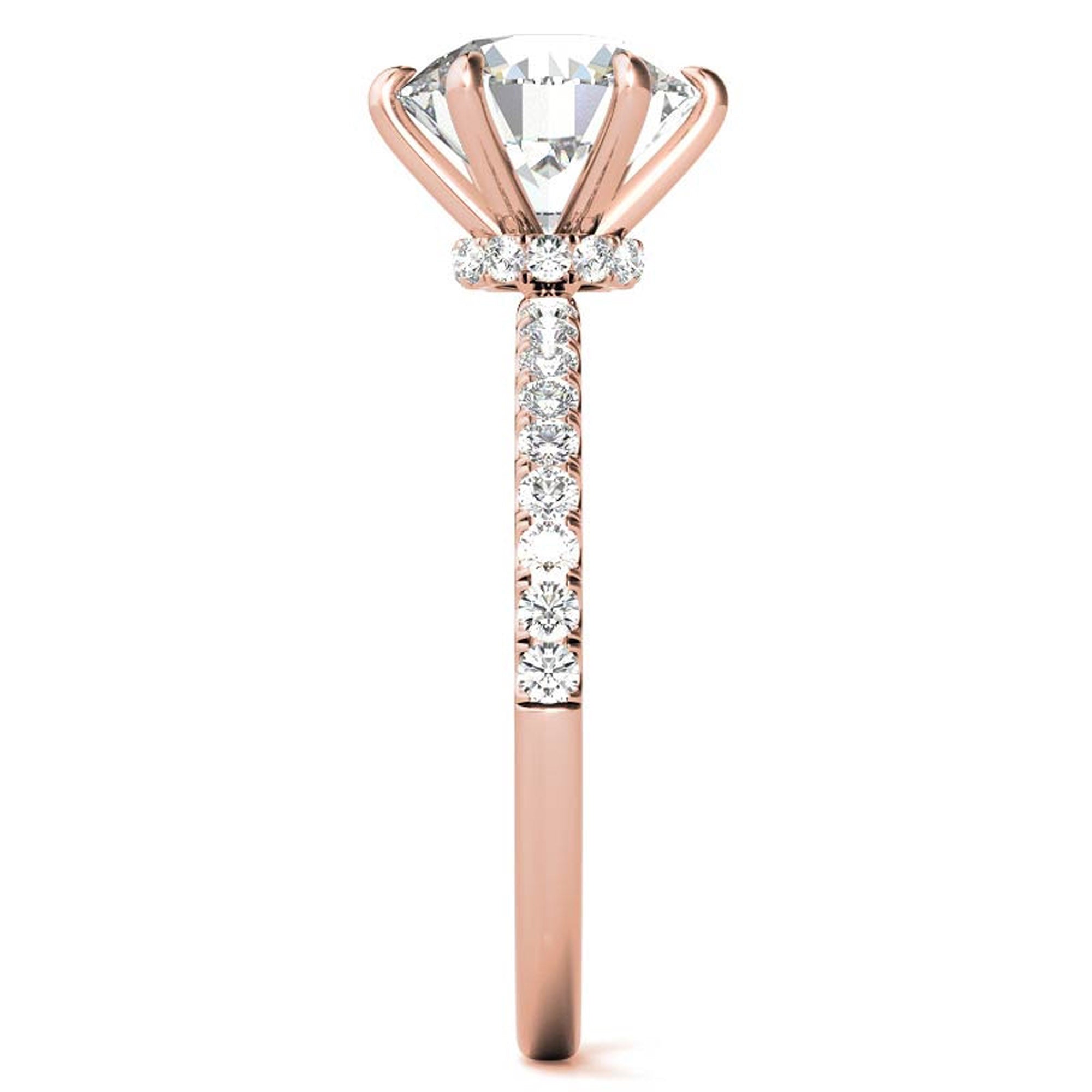 Rose Gold Stackable Ring Set with Halo Design