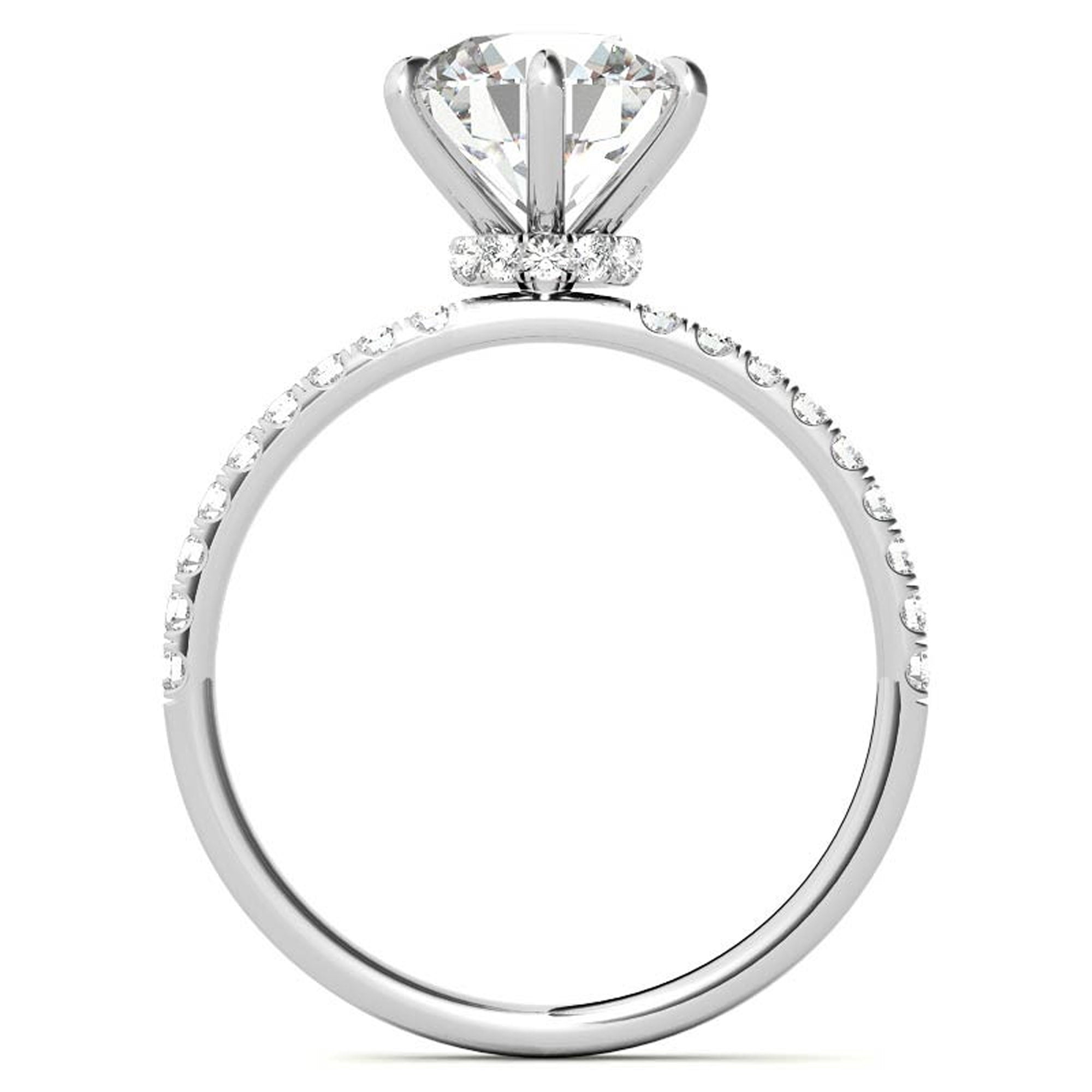 White Gold Stackable Ring Set with Halo Design