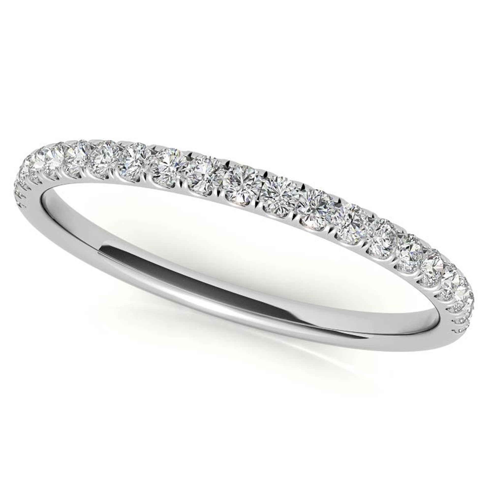 White Gold Stackable Ring Set with Halo Design