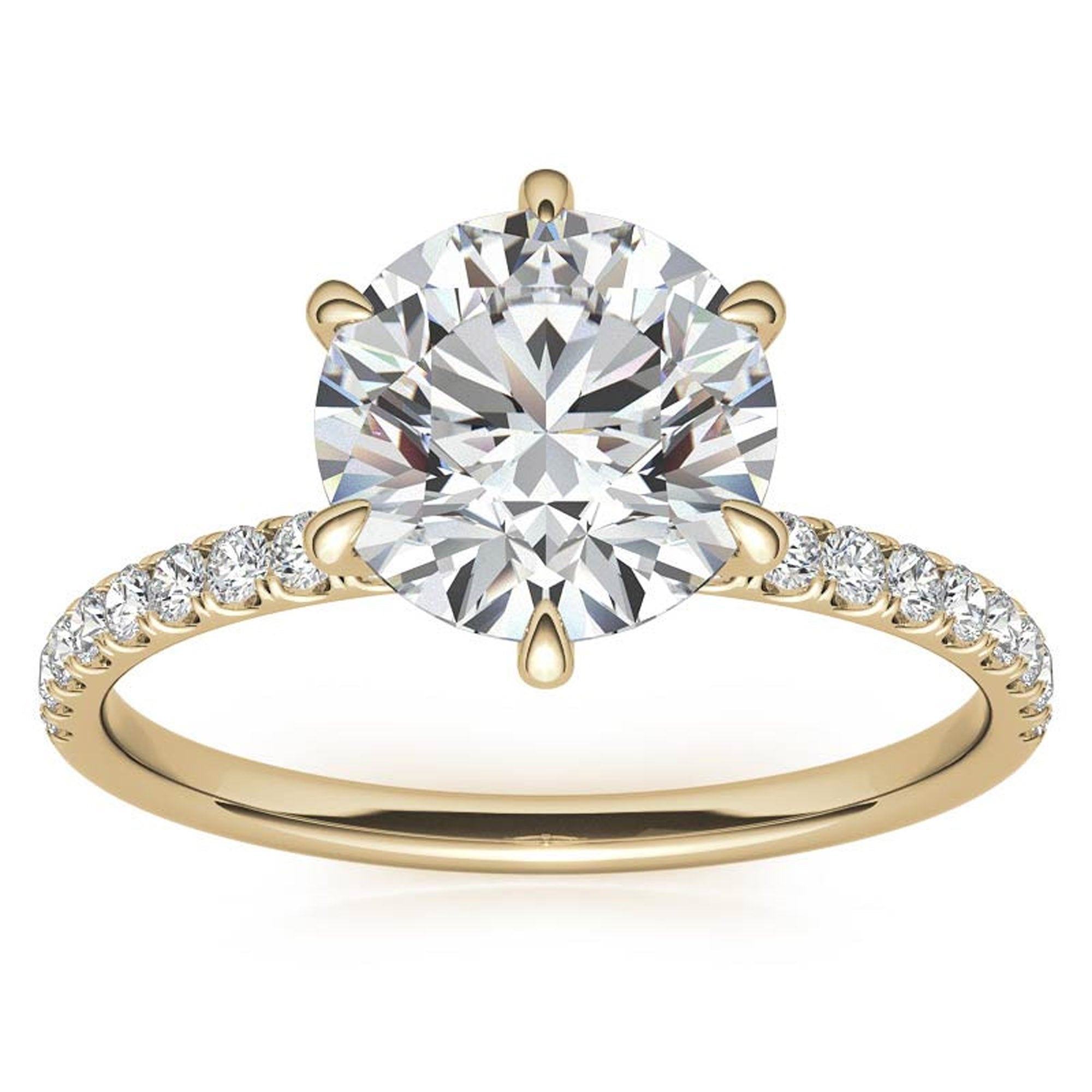 Yellow Gold Stackable Ring Set with Halo Design