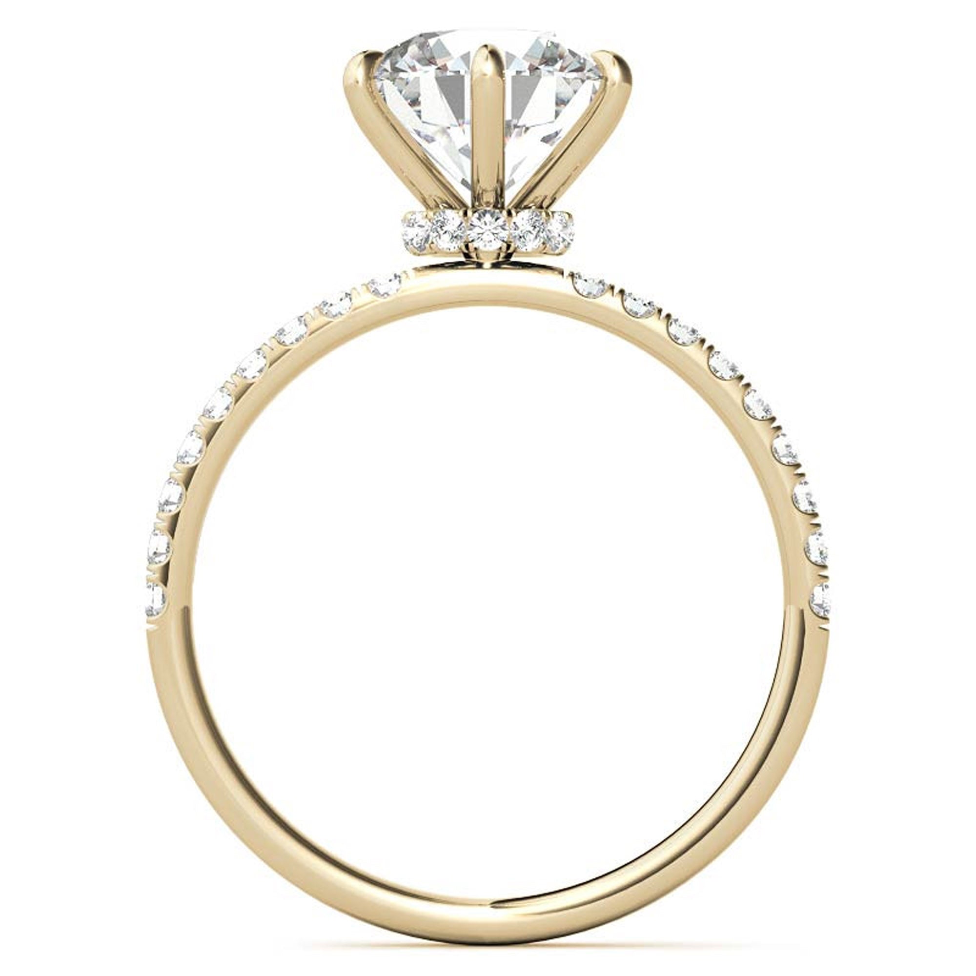 Yellow Gold Stackable Ring Set with Halo Design