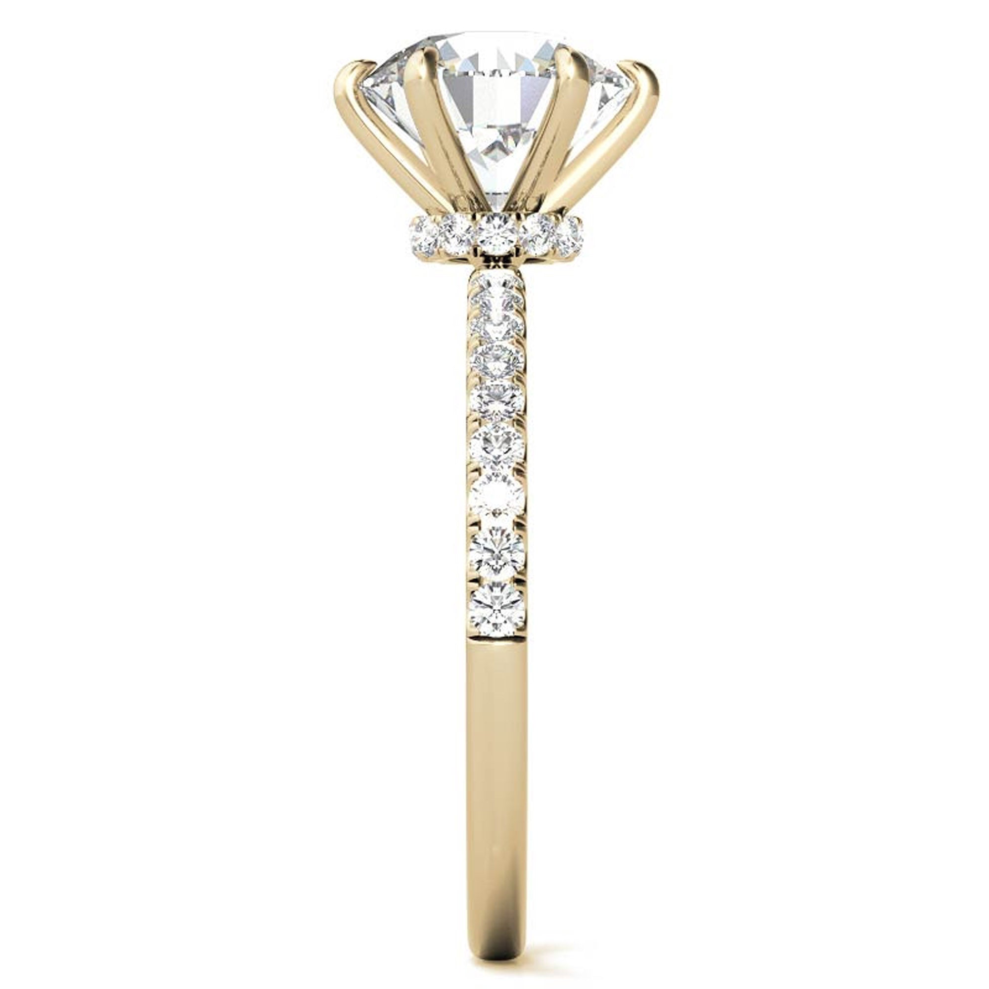 Yellow Gold Stackable Ring Set with Halo Design