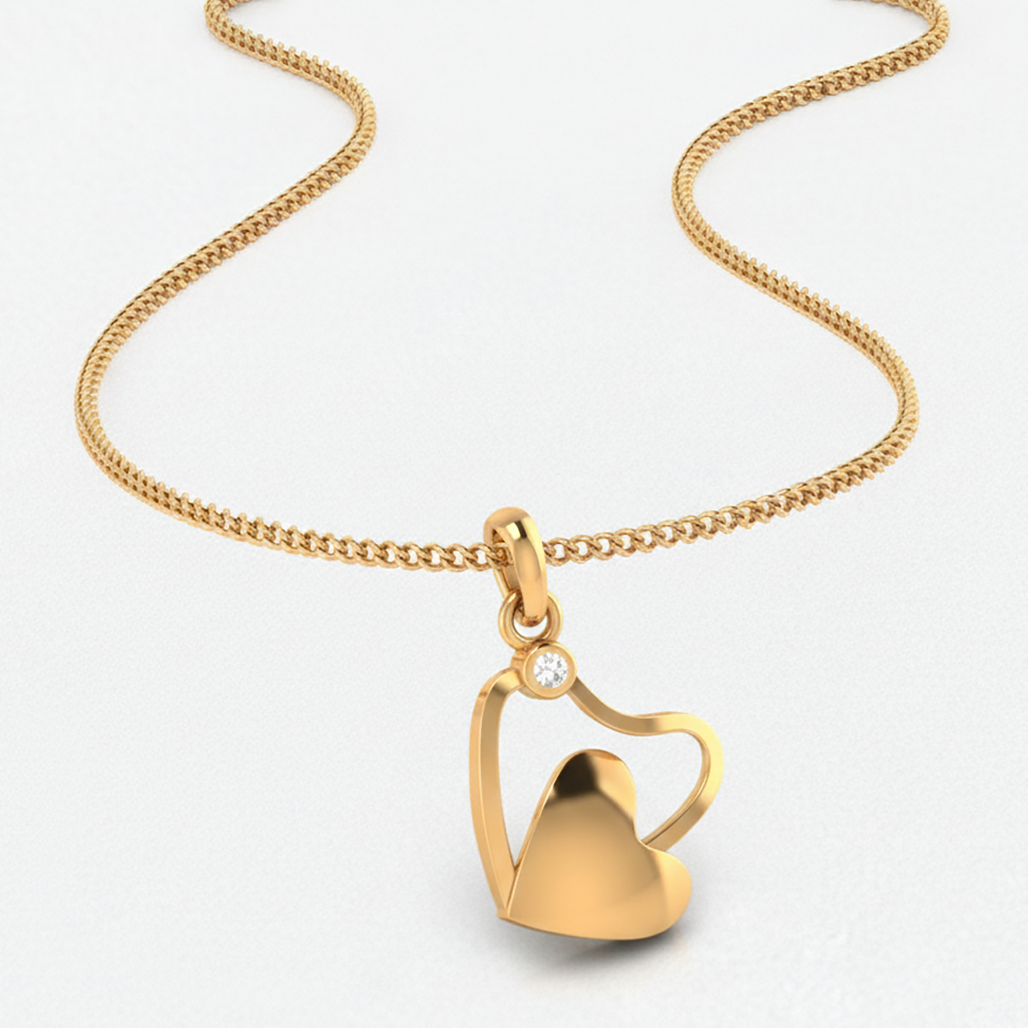 Gold Plated Stylish Heart Pendant