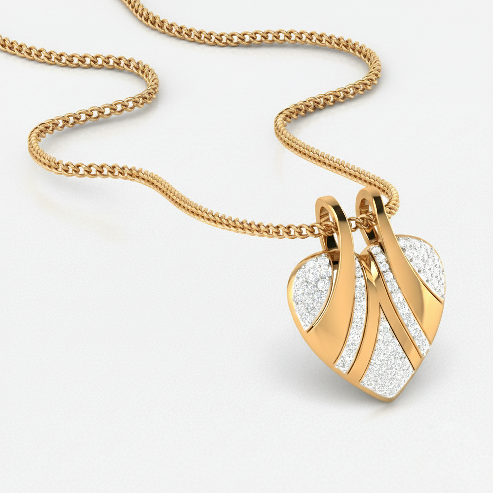 Yellow Gold Diamond Heart Pendant