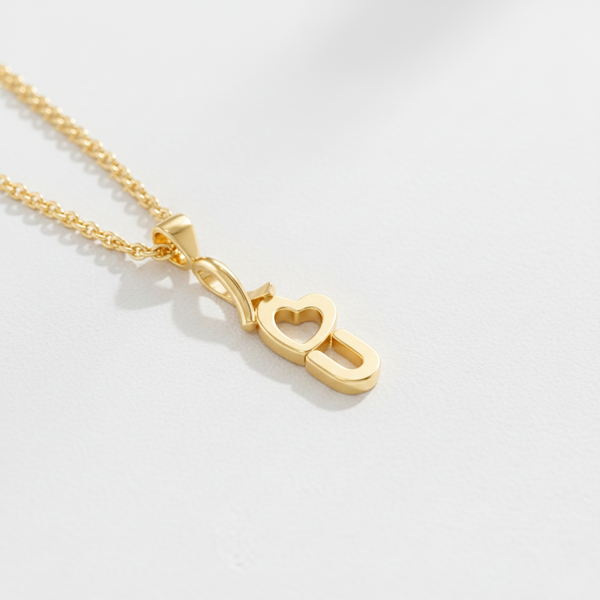 Gold Plated I Love U Pendant