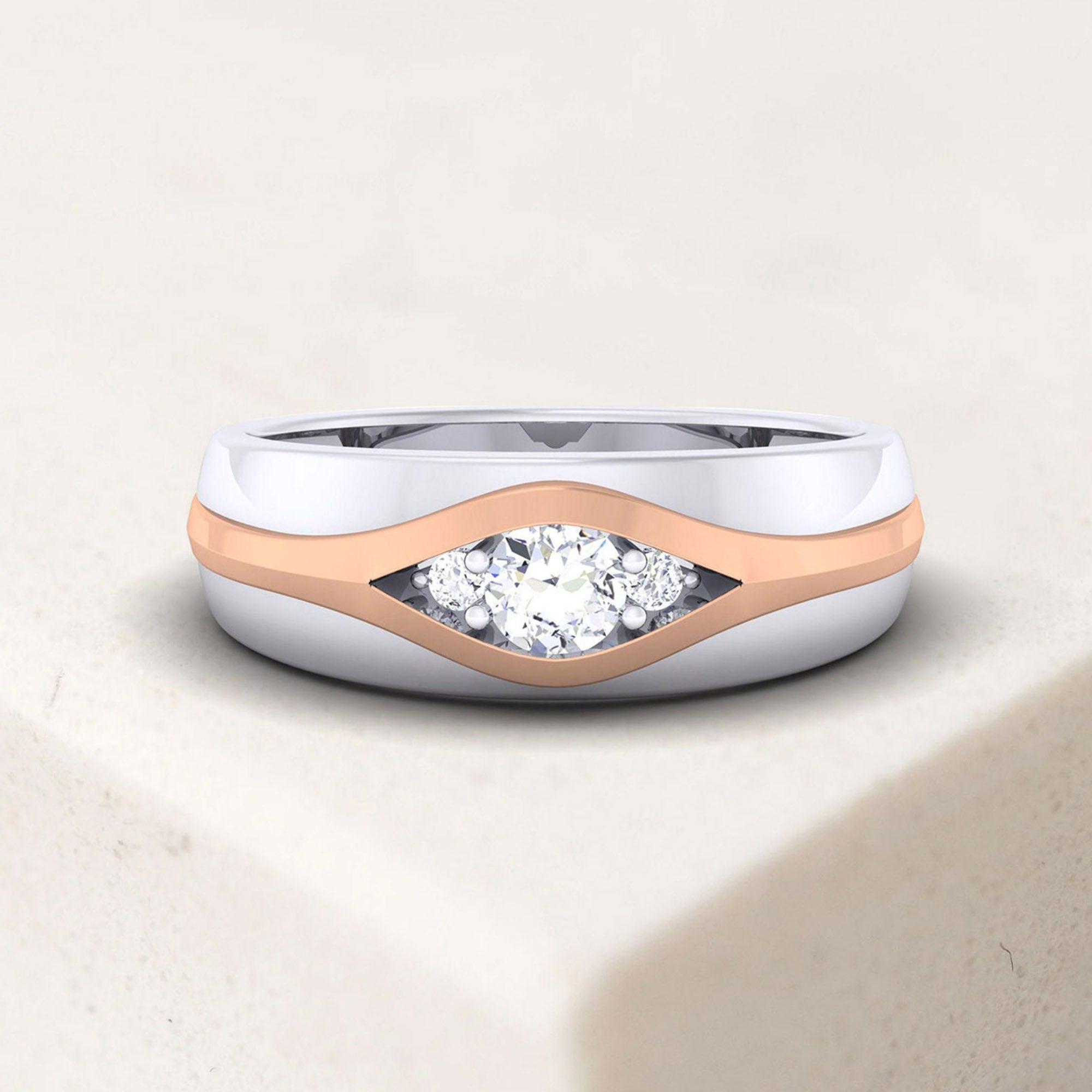 Elegant Two Tone Diamond Band