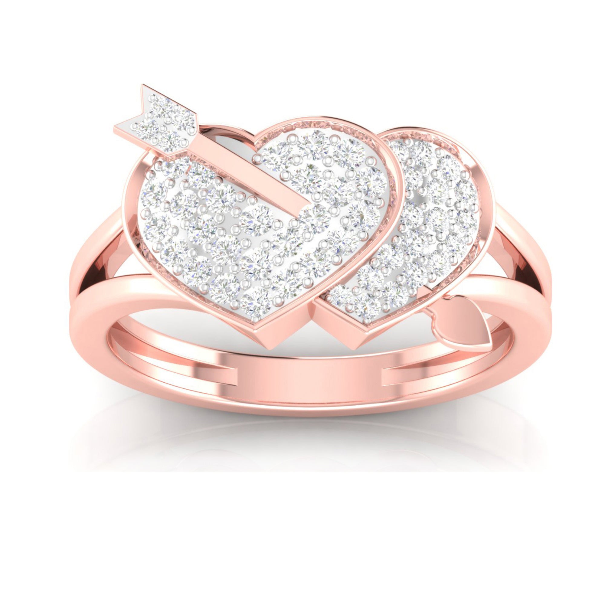 Cupid Love Double Heart Ring