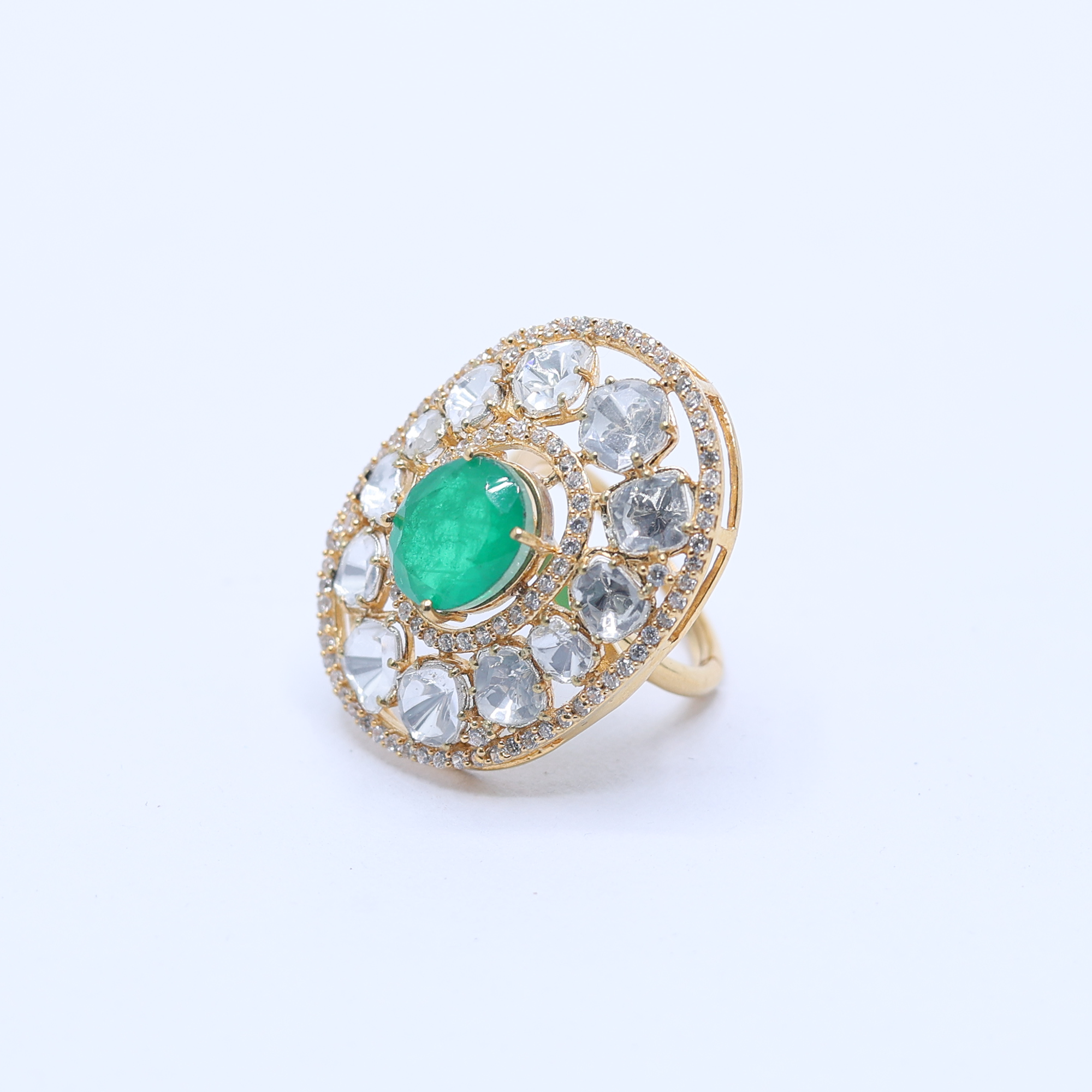 Emerald Polki Gleam Ring