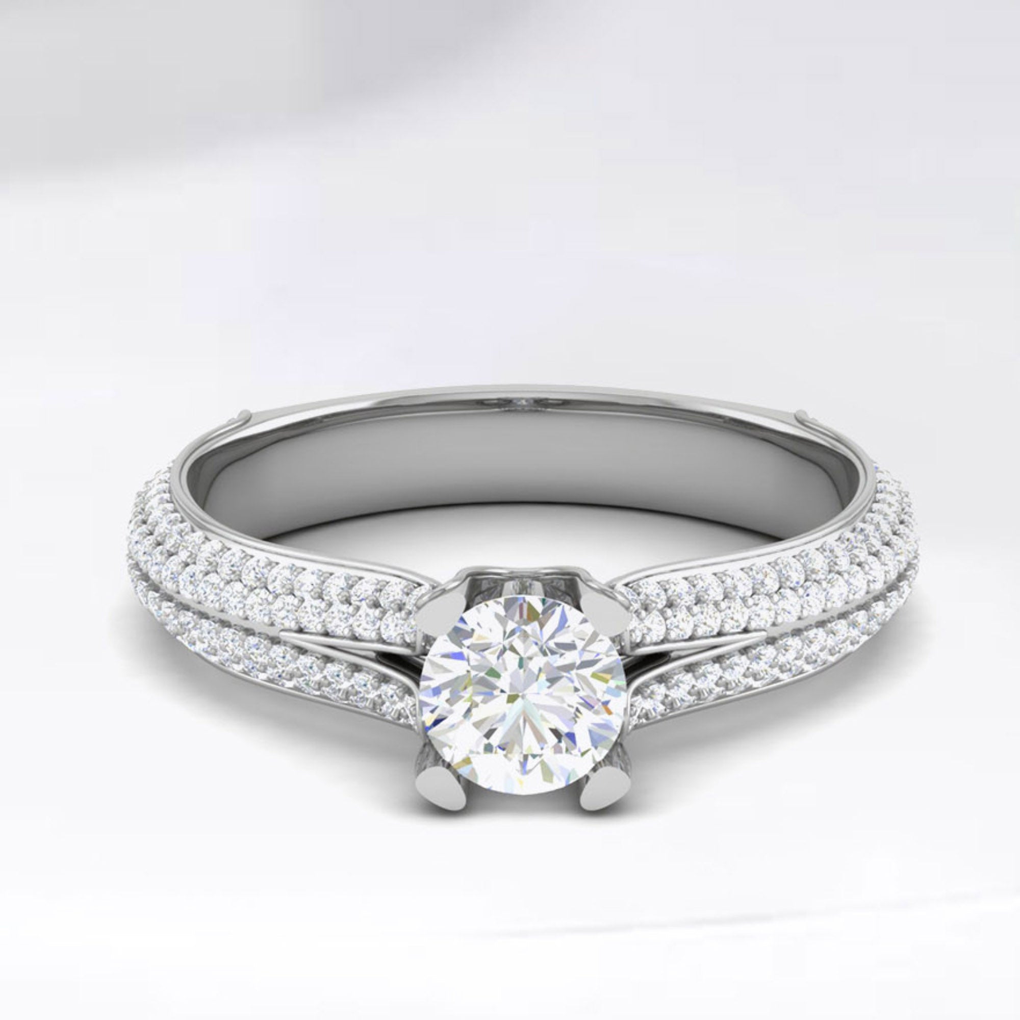 American Diamond Split Shank Ring