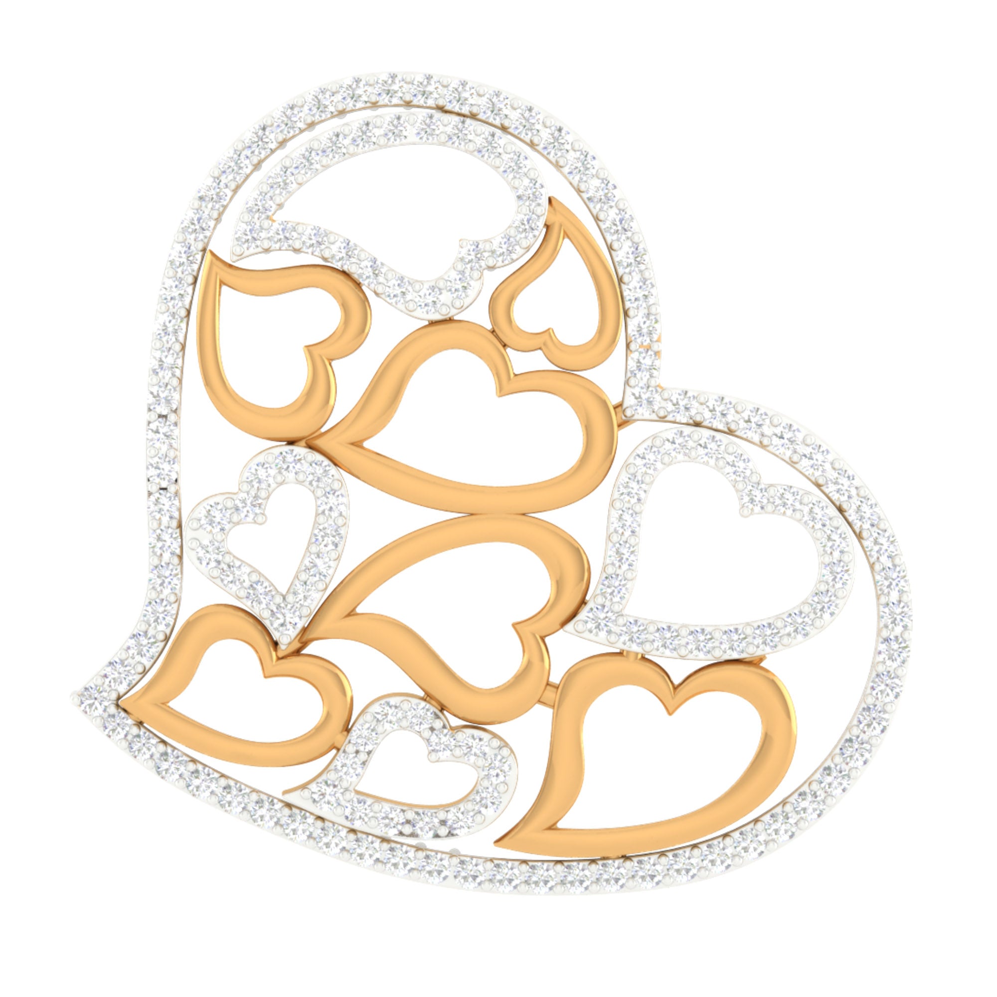 Gold Plated Multi Heart Pendant
