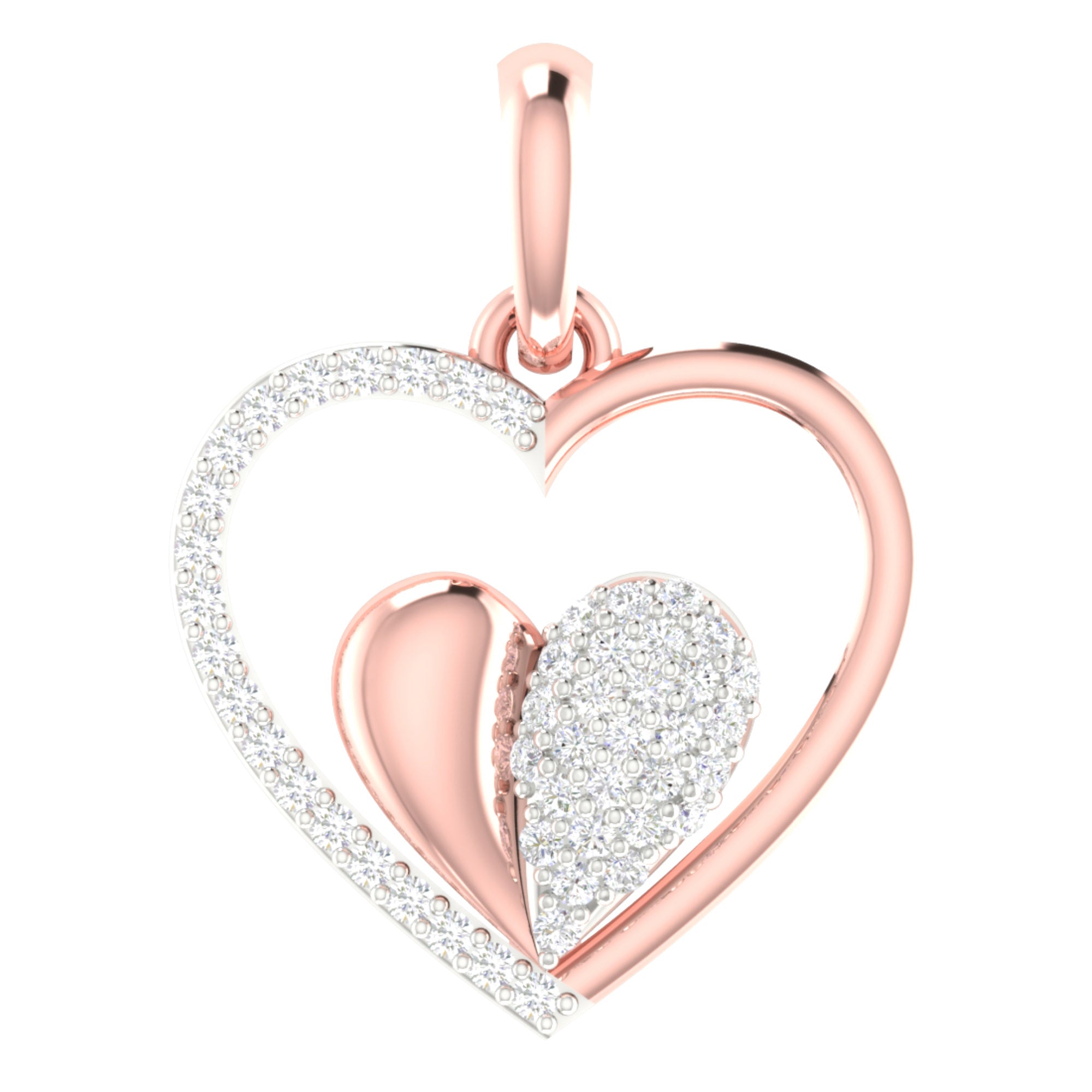 Double Heart Rose Gold Pendant
