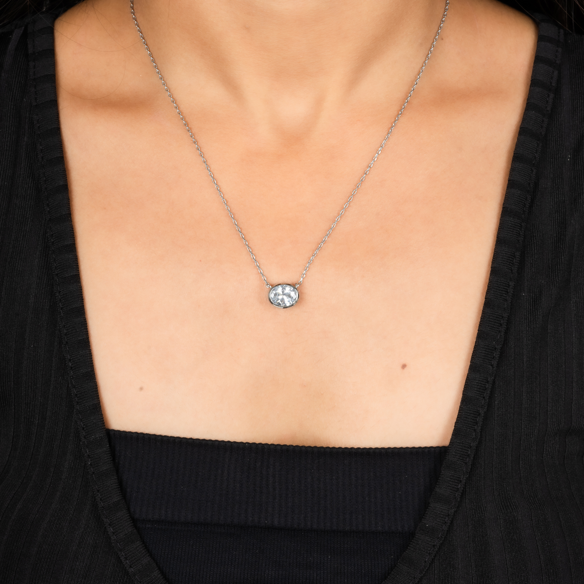 White Gold Plated Earring and Pendant Set