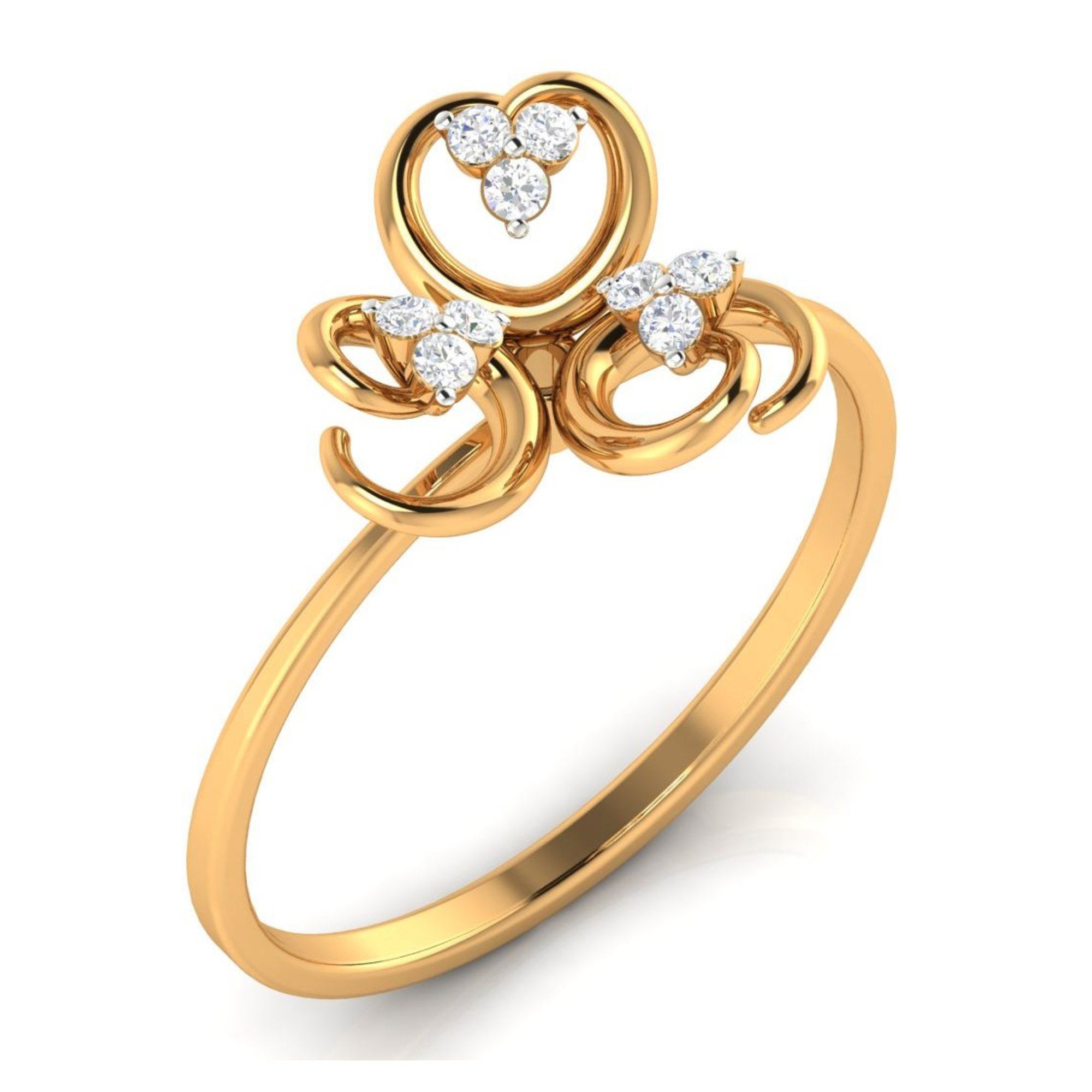 Gold Plated Triple Heart Ring