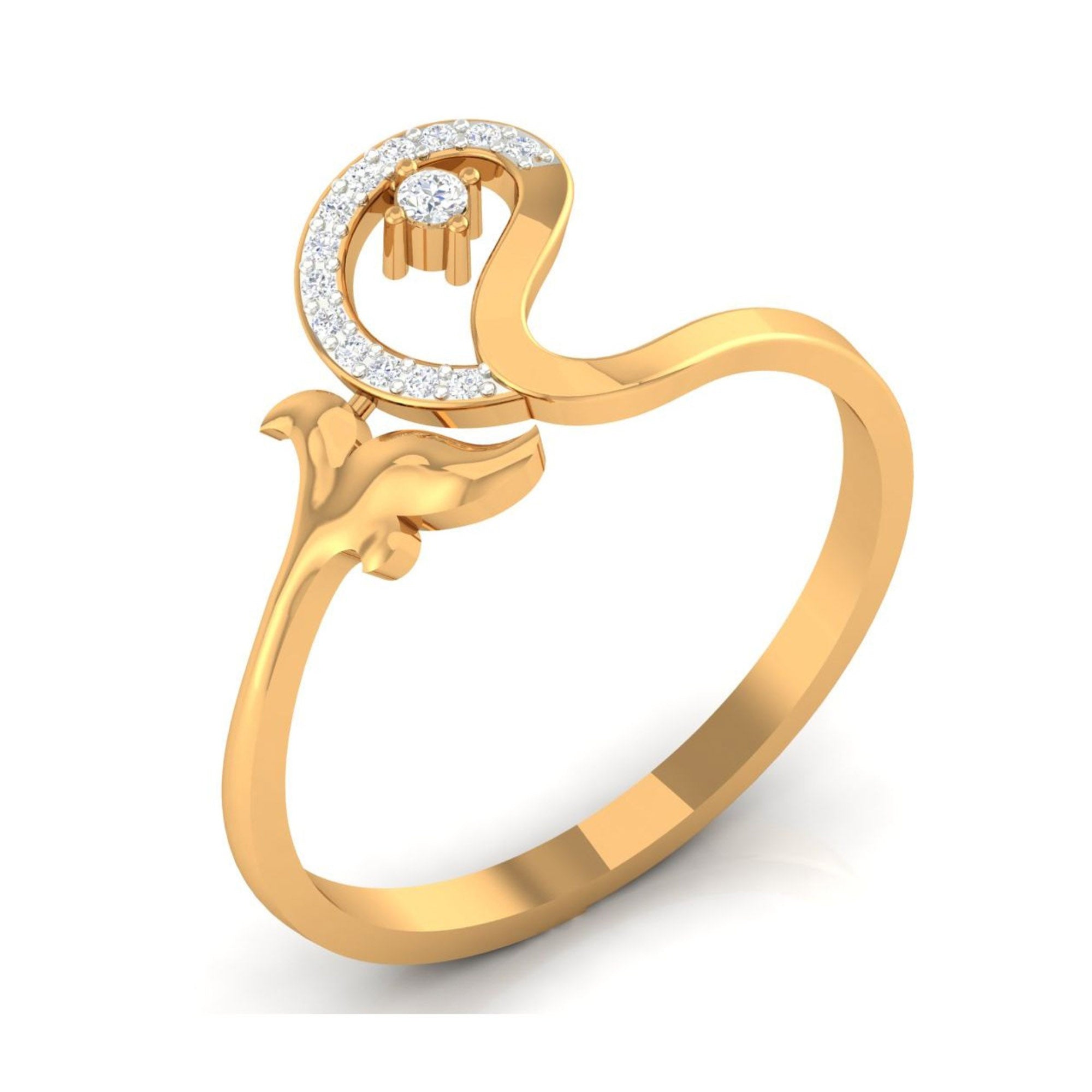 Shining Swirl Diamond Ring