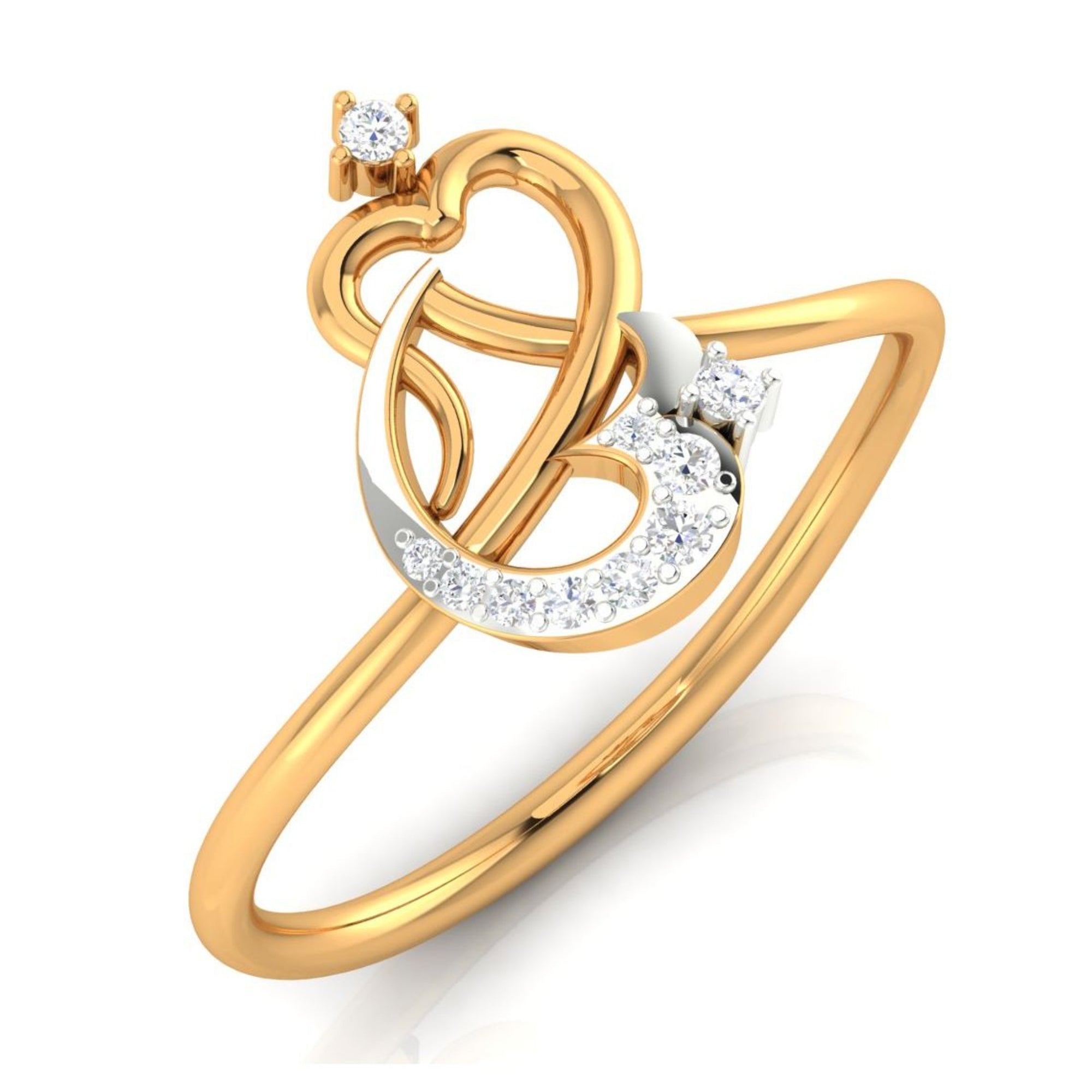 Intertwined Heart Diamond Ring