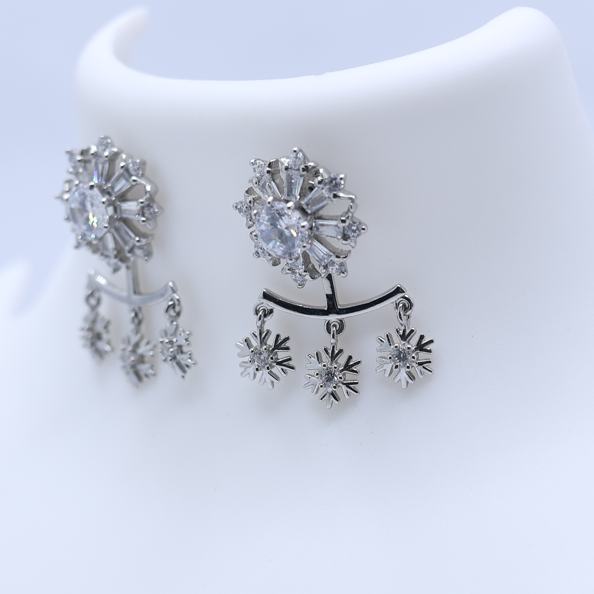 Elegant Snowflake Drop Earrings