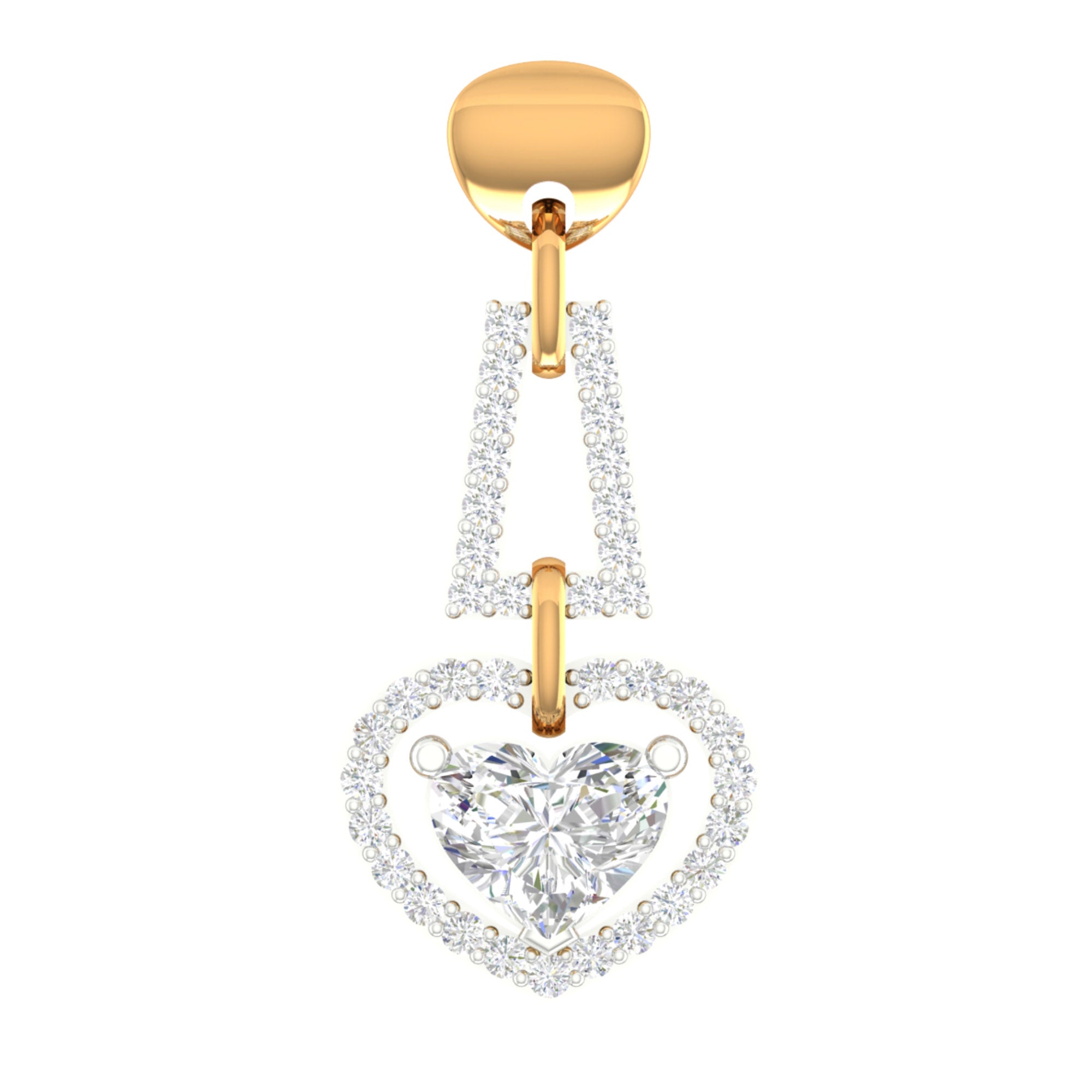 Gold Plated Dual Heart Pendant