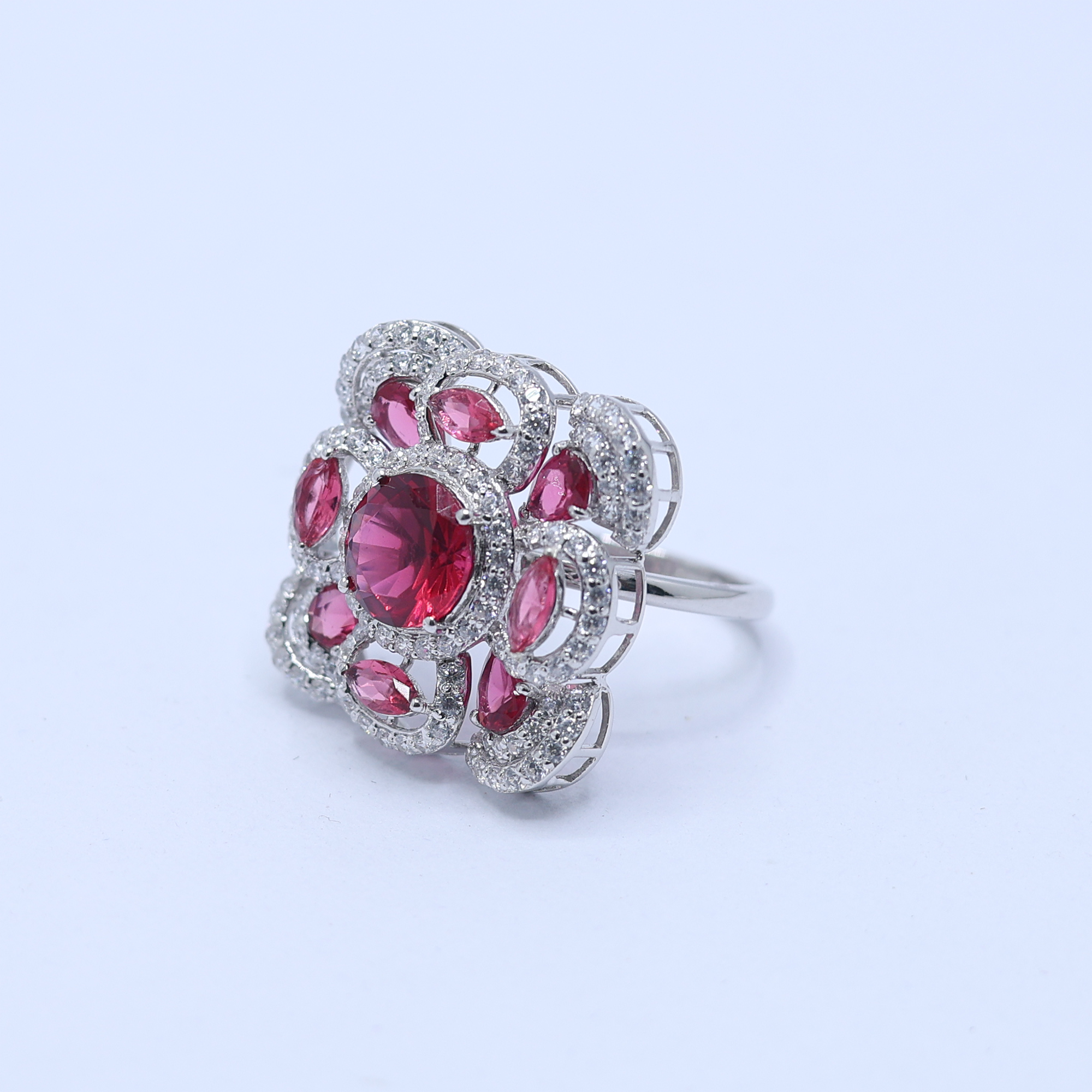Imperial Ruby Flower Ring
