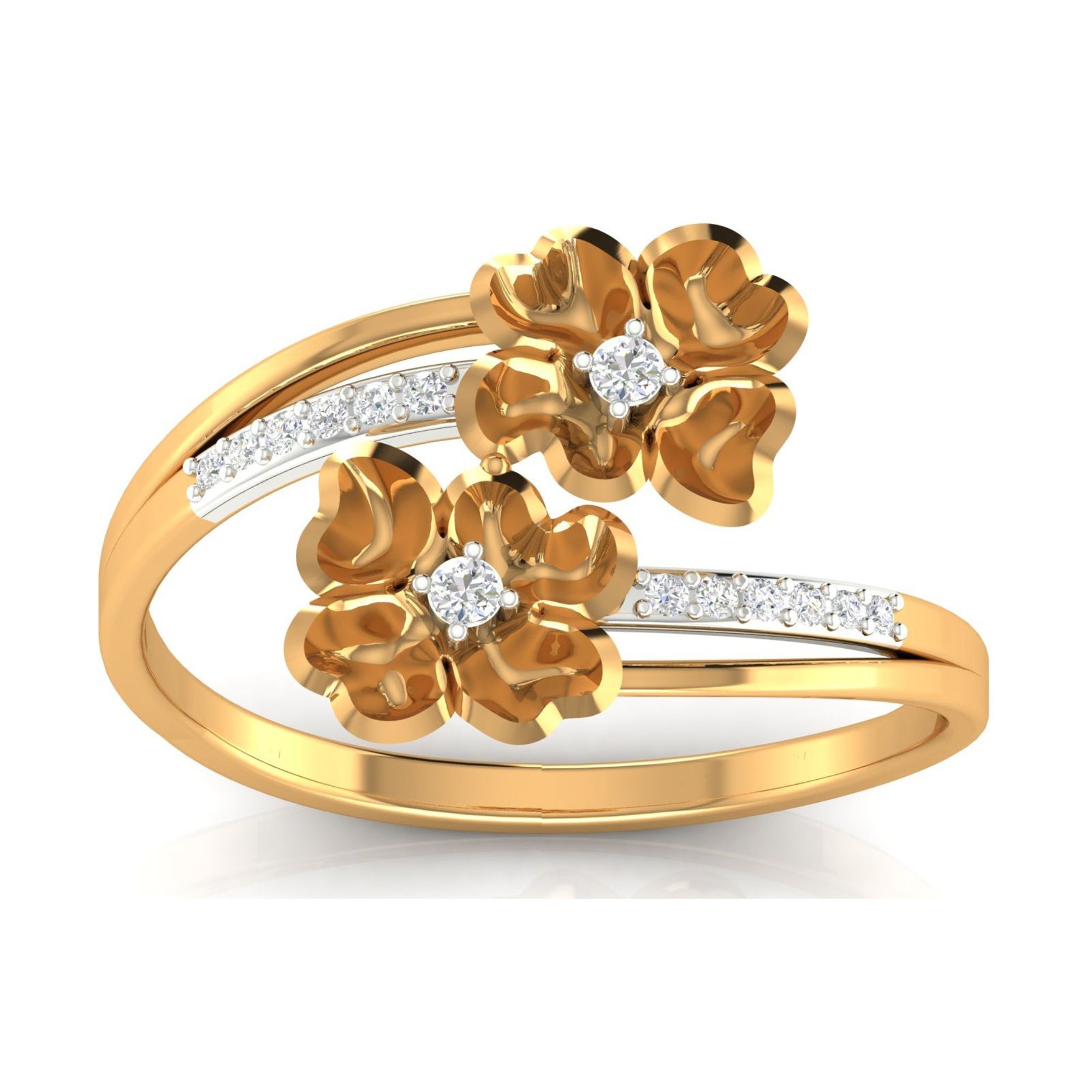 Dual Floral Open Style Ring