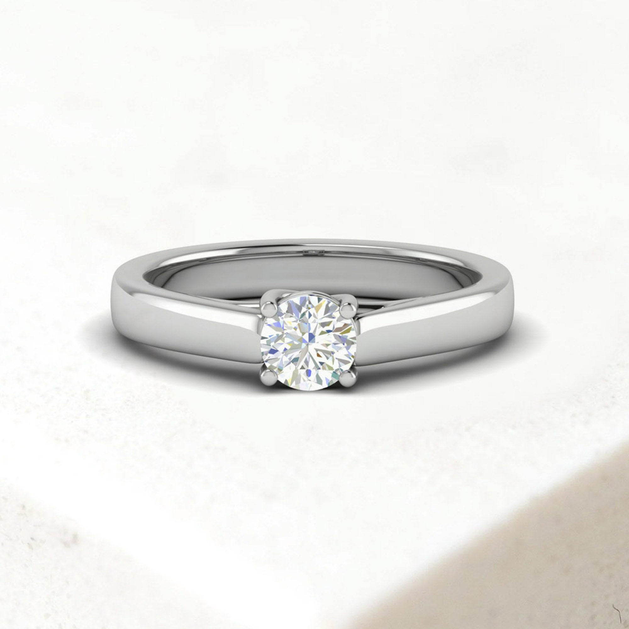 Classic Solitaire Ring in Sterling Silver