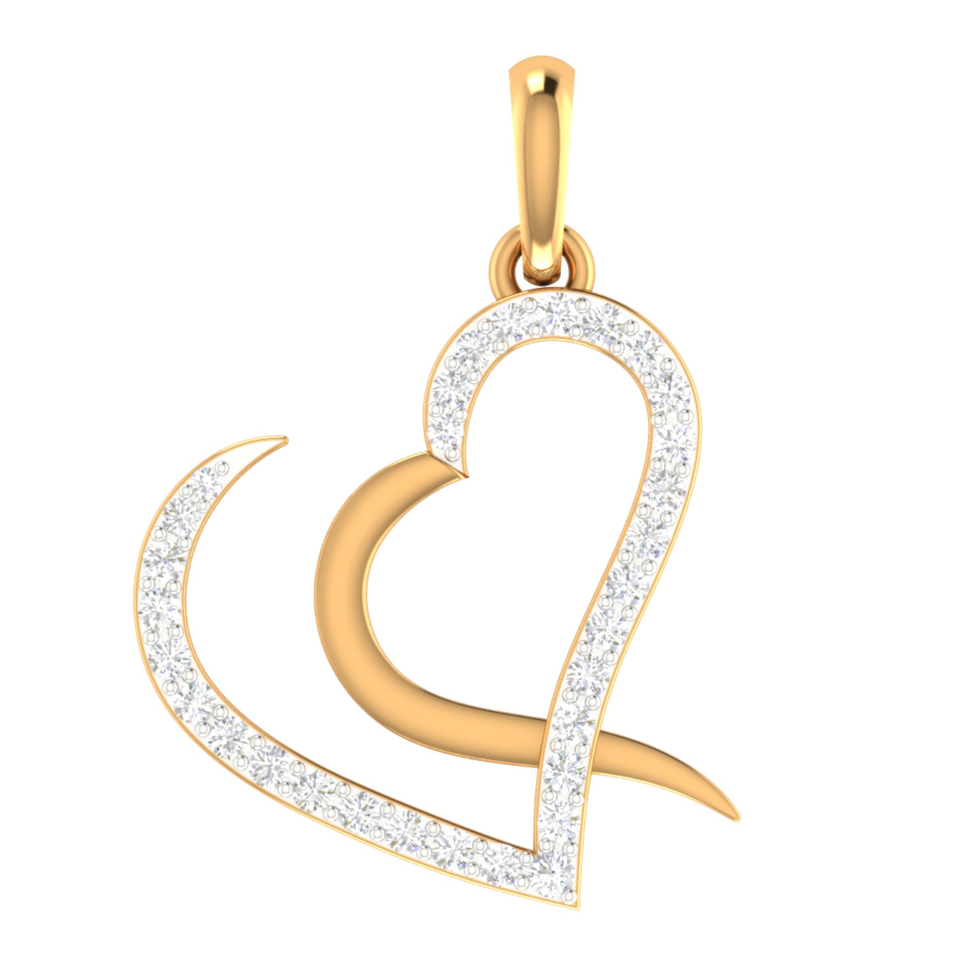 Open Heart Yellow Gold Pendant